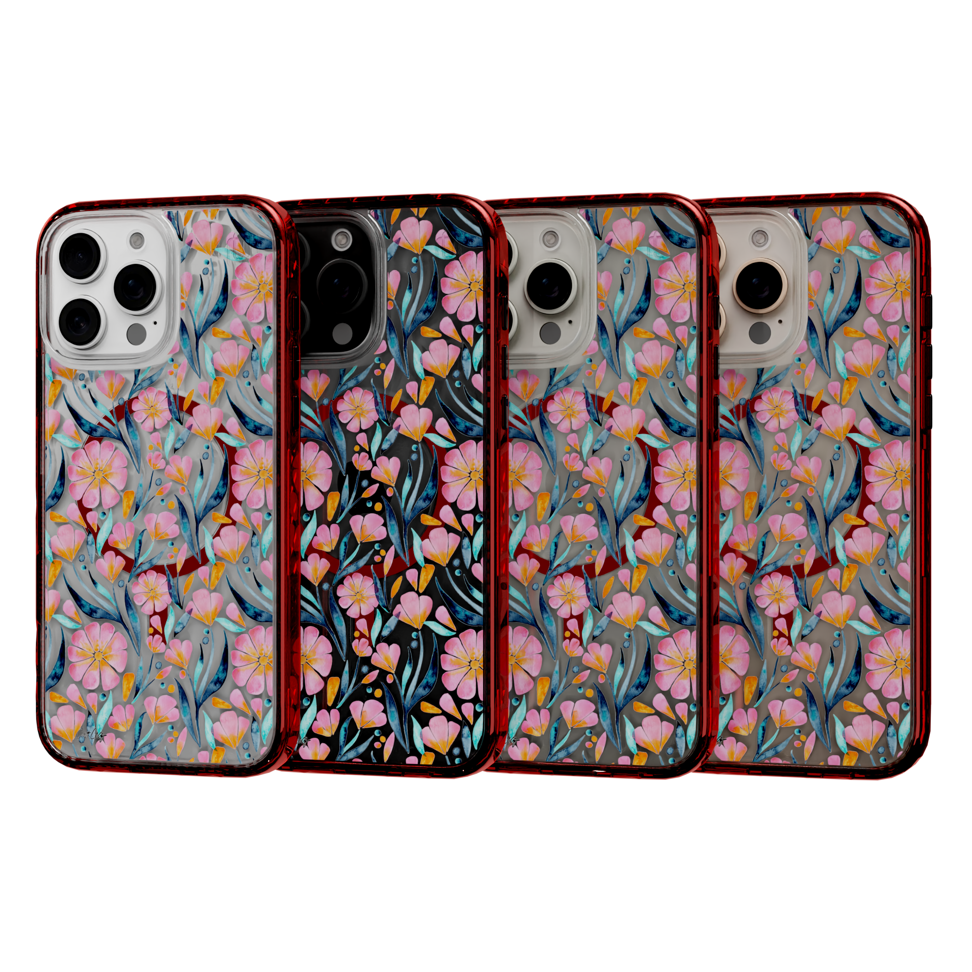 Sweet Florals by CatCoq | iPhone 16 Series | MagSafe® Case iPhone 16 Pro Max / Lava Red