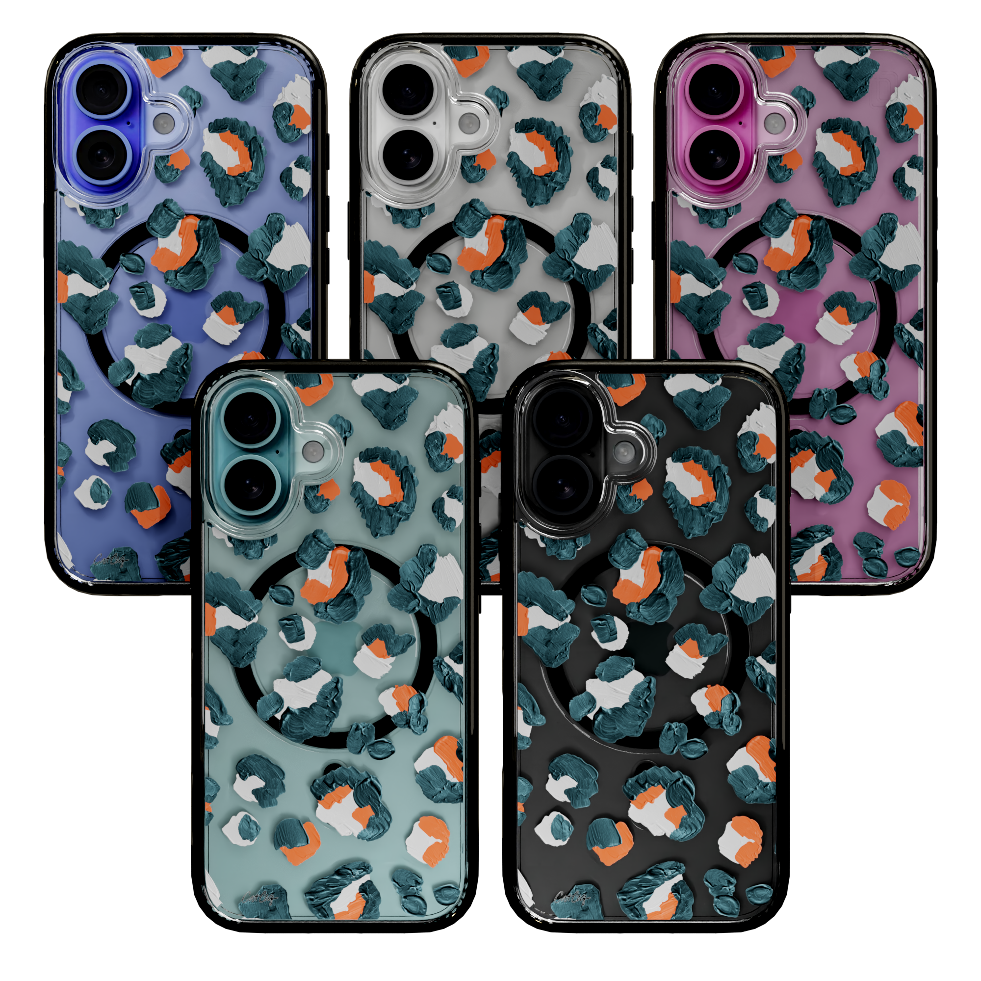 Leopard Turquoise by CatCoq | iPhone 16 Series | MagSafe® Case iPhone 16 Pro Max / Onyx Black