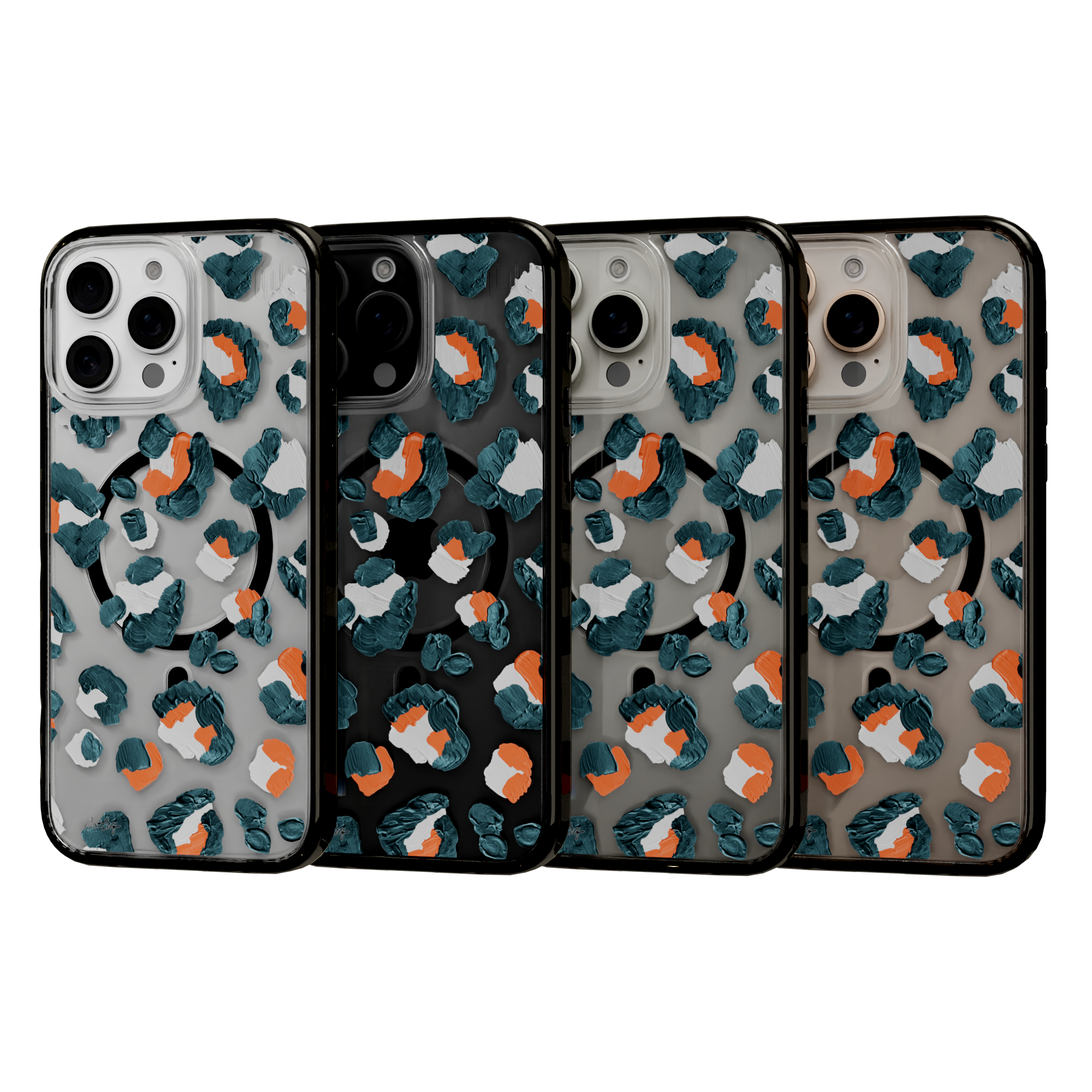 Leopard Turquoise by CatCoq | iPhone 16 Series | MagSafe® Case iPhone 16 Pro Max / Onyx Black