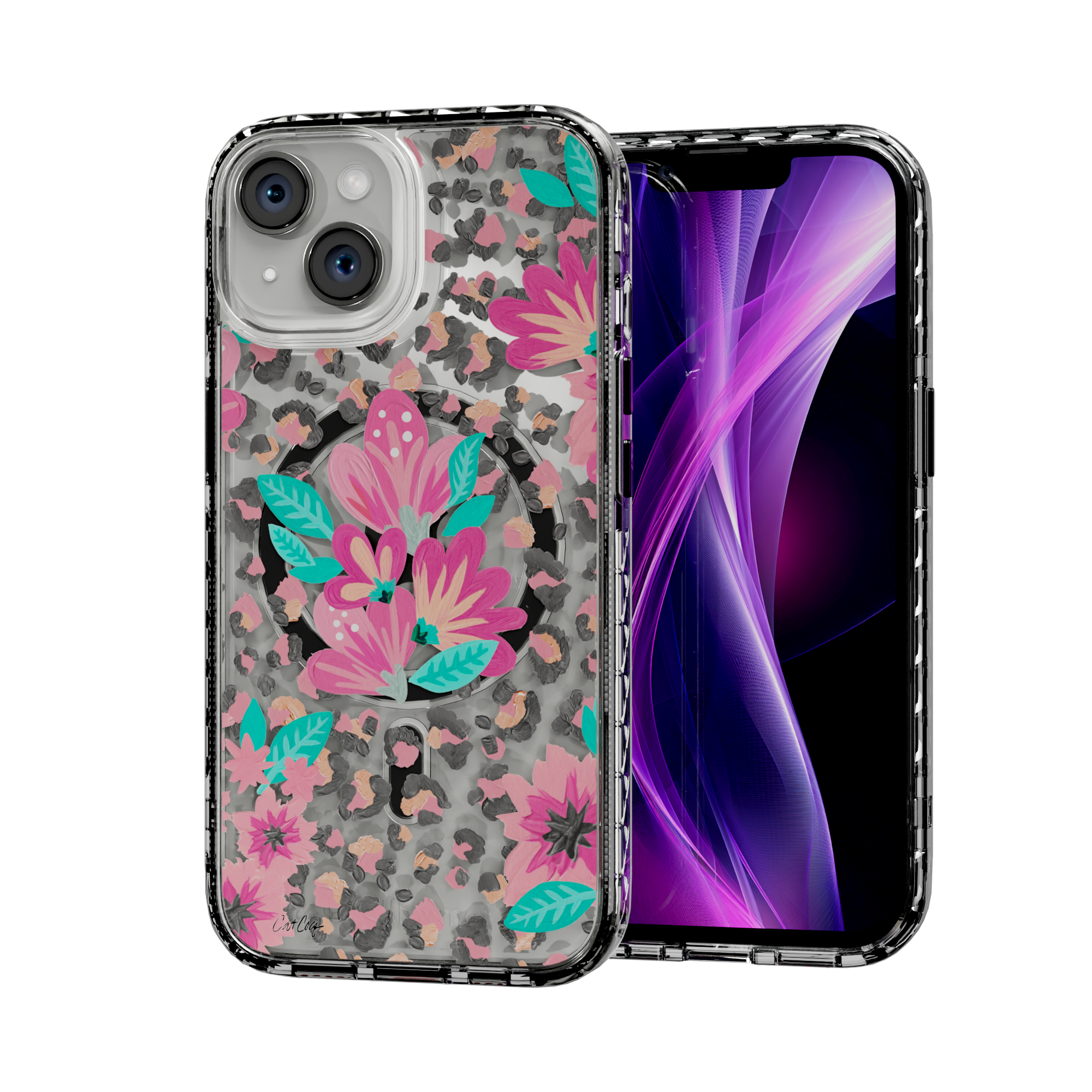 Floral Leopard by CatCoq | iPhone 14 Series | MagSafe® Case iPhone 14 / Crystal Clear