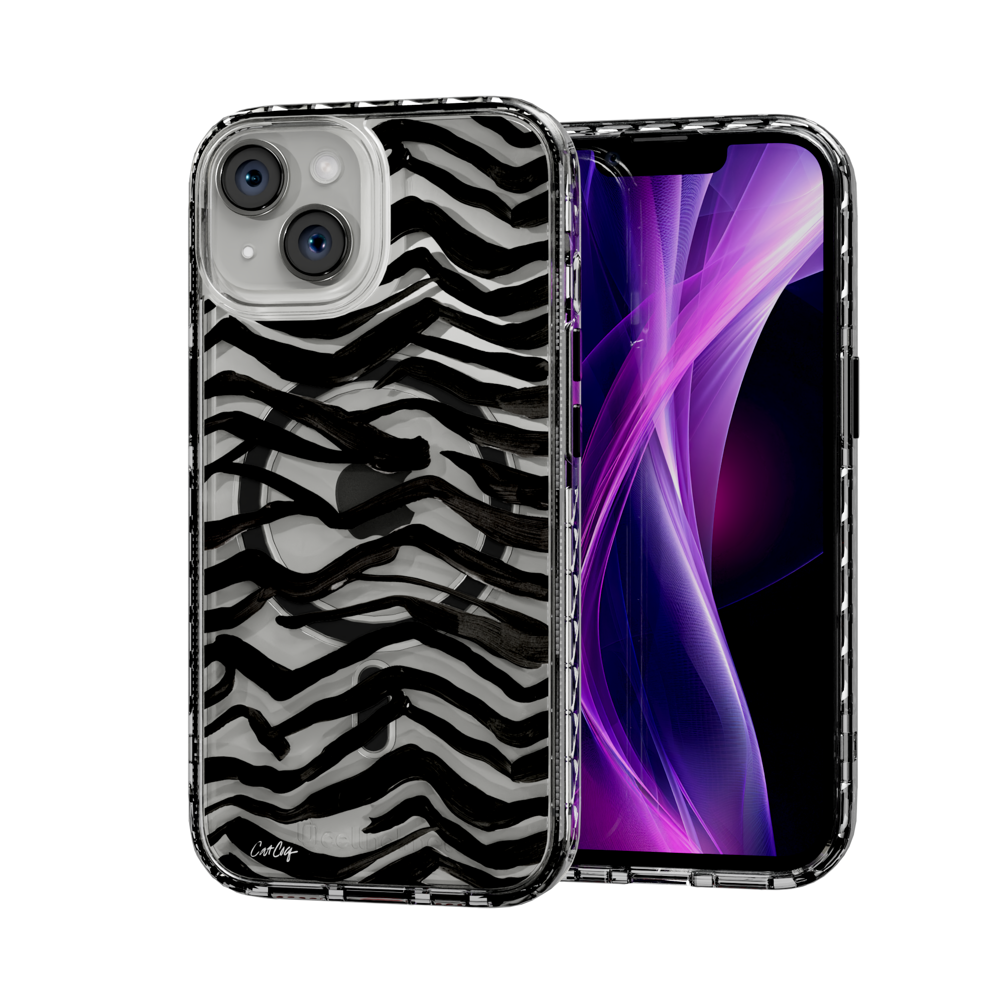 Zebra Black by CatCoq | iPhone 14 Series | MagSafe® Case iPhone 14 / Crystal Clear