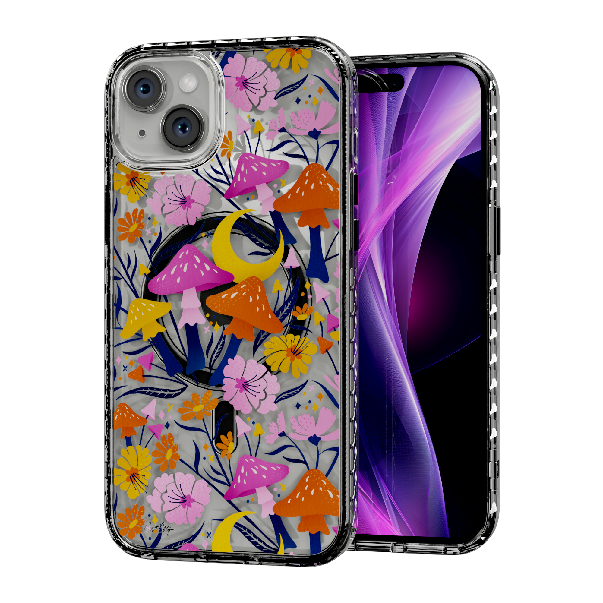 Blooms and Shrooms by CatCoq | iPhone 14 Series | MagSafe® Case iPhone 14 Plus / Crystal Clear
