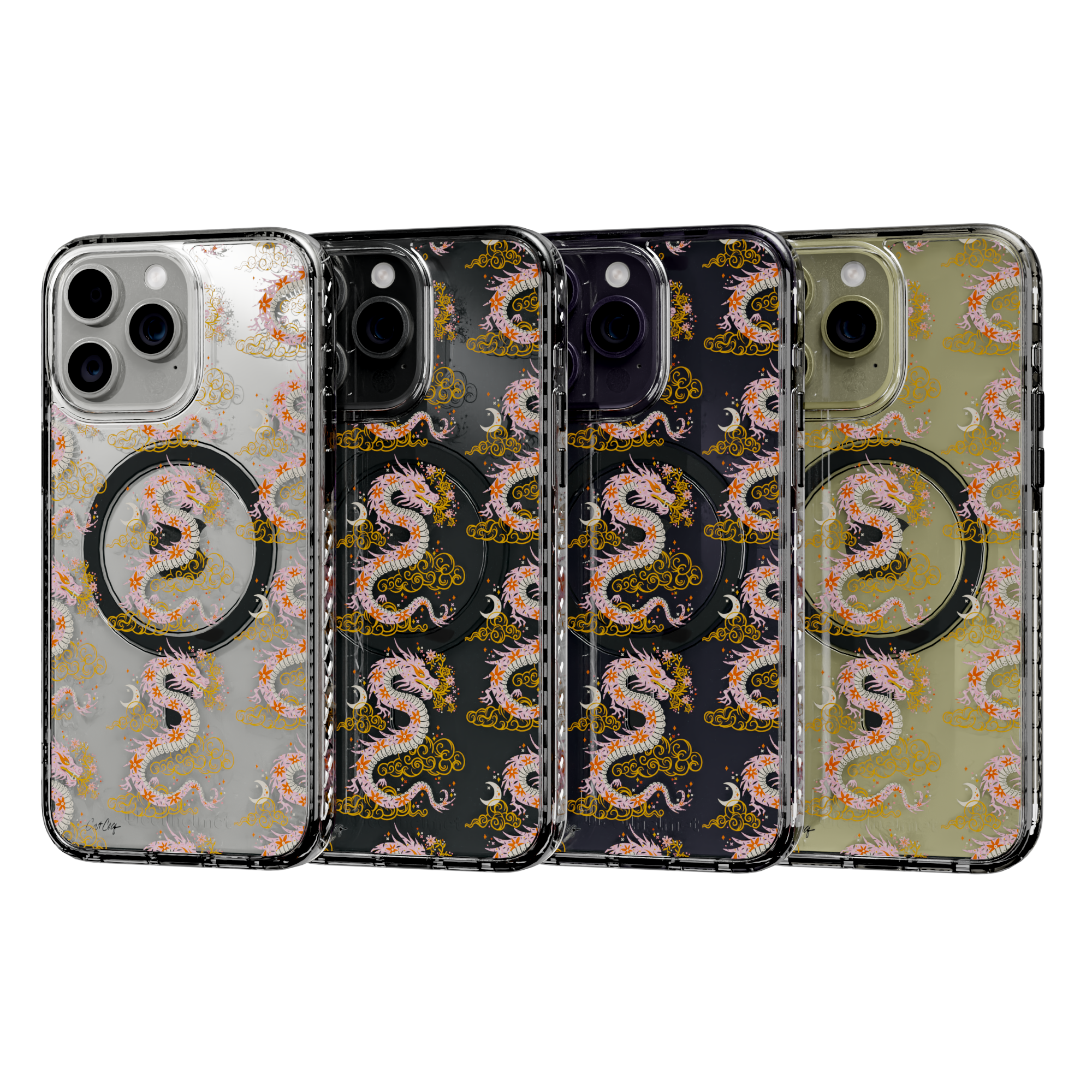 Dream Dragon (Pink) by CatCoq | iPhone 14 Series | MagSafe® Case iPhone 14 Pro Max / Crystal Clear
