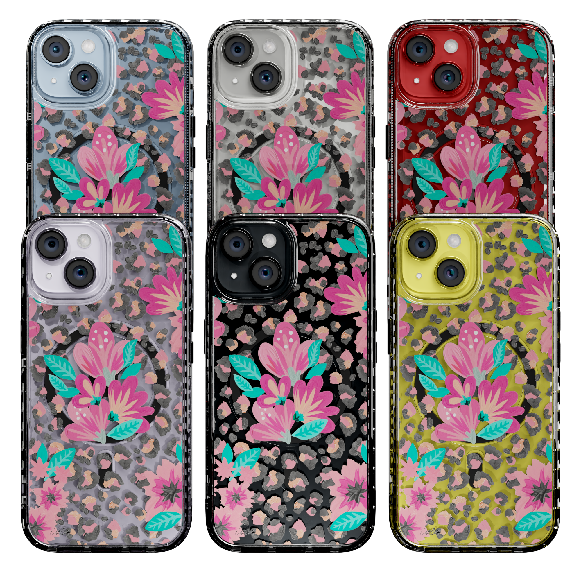 Floral Leopard by CatCoq | iPhone 14 Series | MagSafe® Case iPhone 14 Pro Max / Crystal Clear