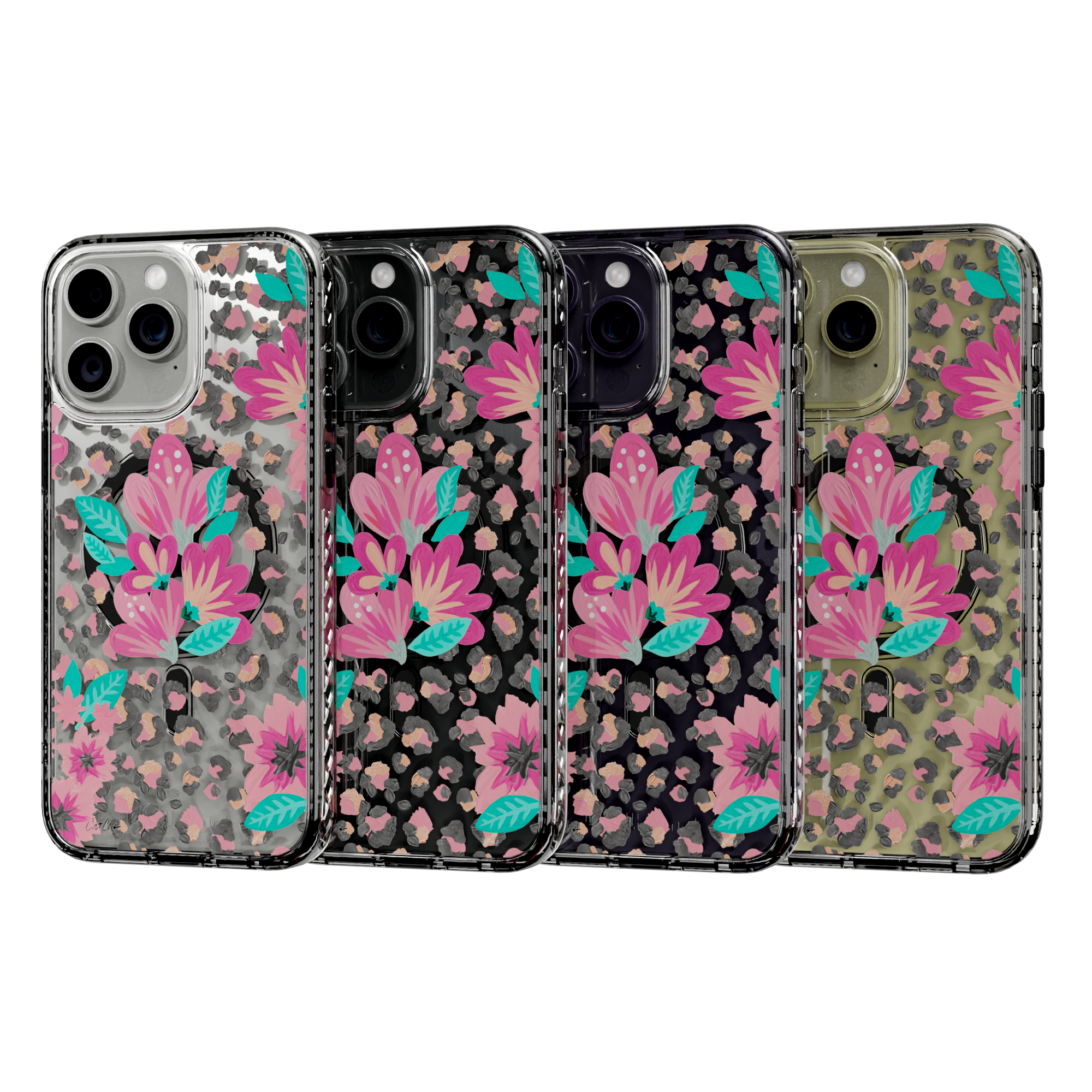 Floral Leopard by CatCoq | iPhone 14 Series | MagSafe® Case iPhone 14 Pro Max / Crystal Clear