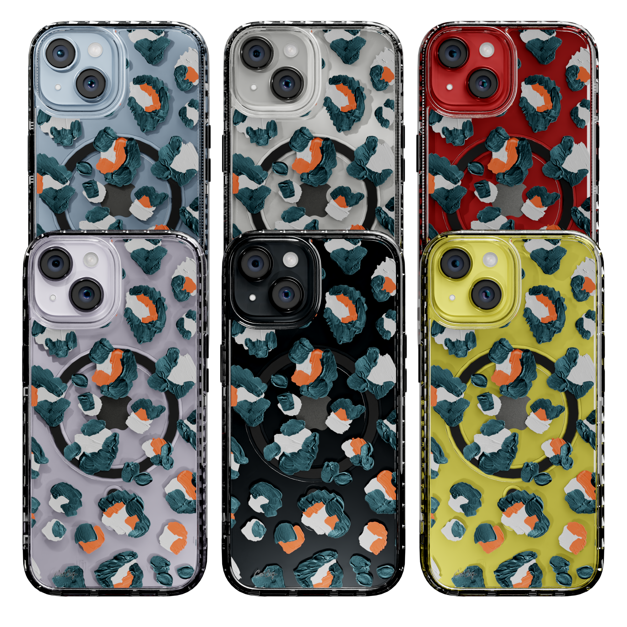 Leopard Turquoise by CatCoq | iPhone 14 Series |  MagSafe® Case iPhone 14 Pro Max / Crystal Clear