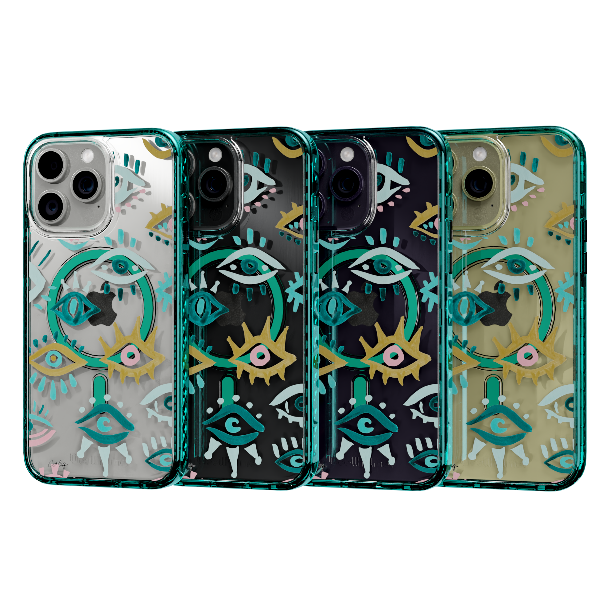 Mystic Eyes by CatCoq | iPhone 14 Series | MagSafe® Case iPhone 14 Pro Max / Seafoam Green