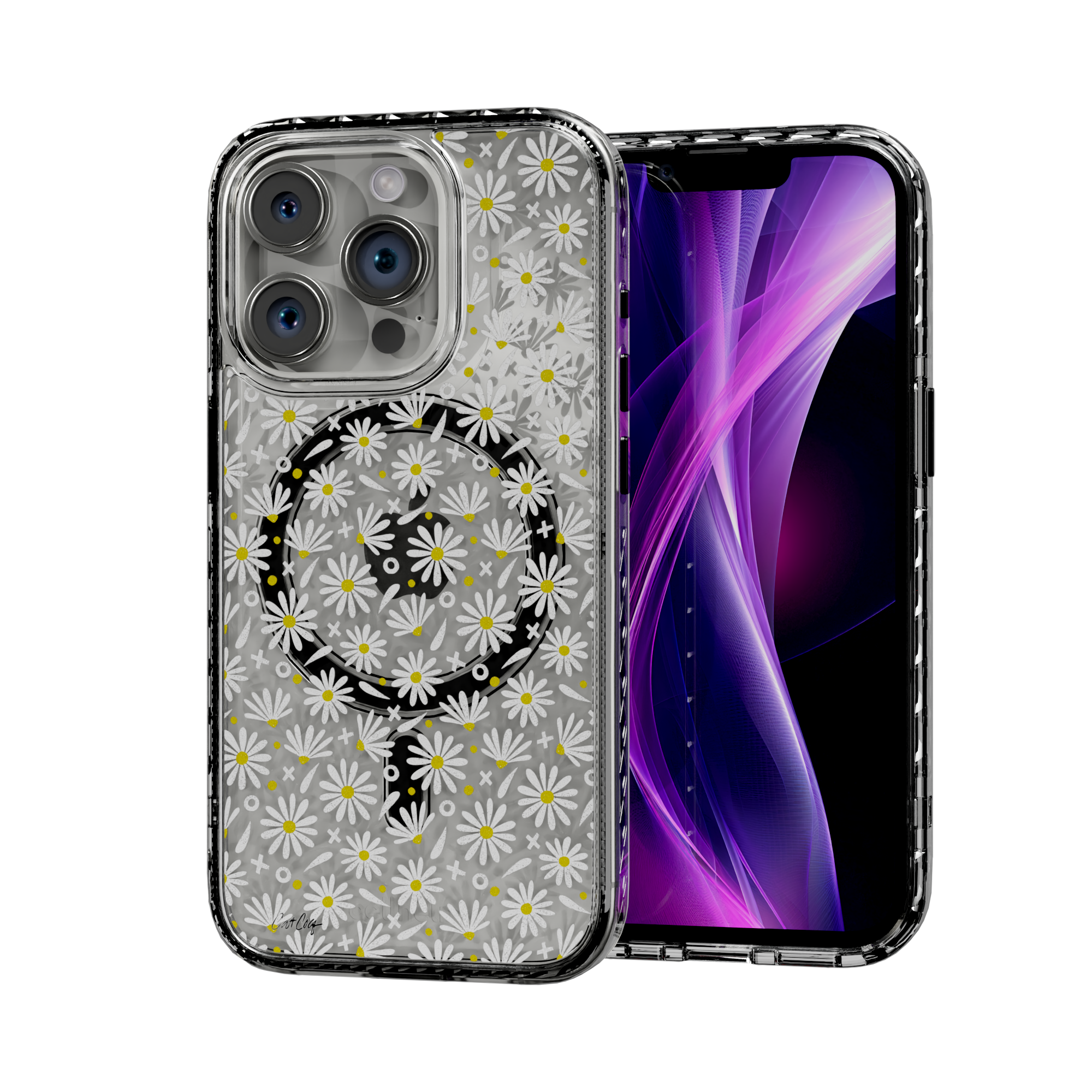 White Daisies by CatCoq | iPhone 14 Series | MagSafe® Case iPhone 14 Pro / Crystal Clear