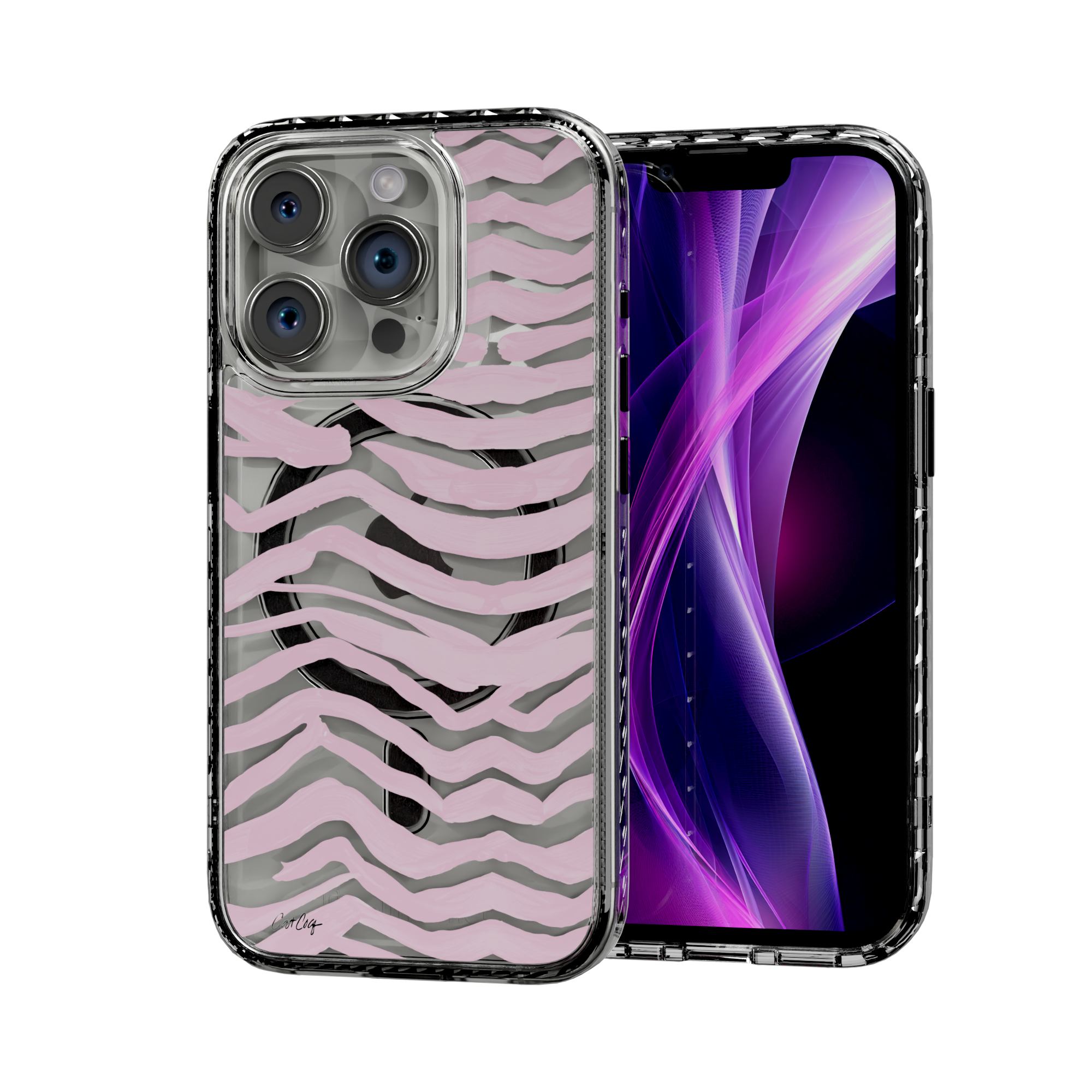 Zebra Blush by CatCoq | iPhone 14 Series | MagSafe® Case iPhone 14 Pro / Crystal Clear