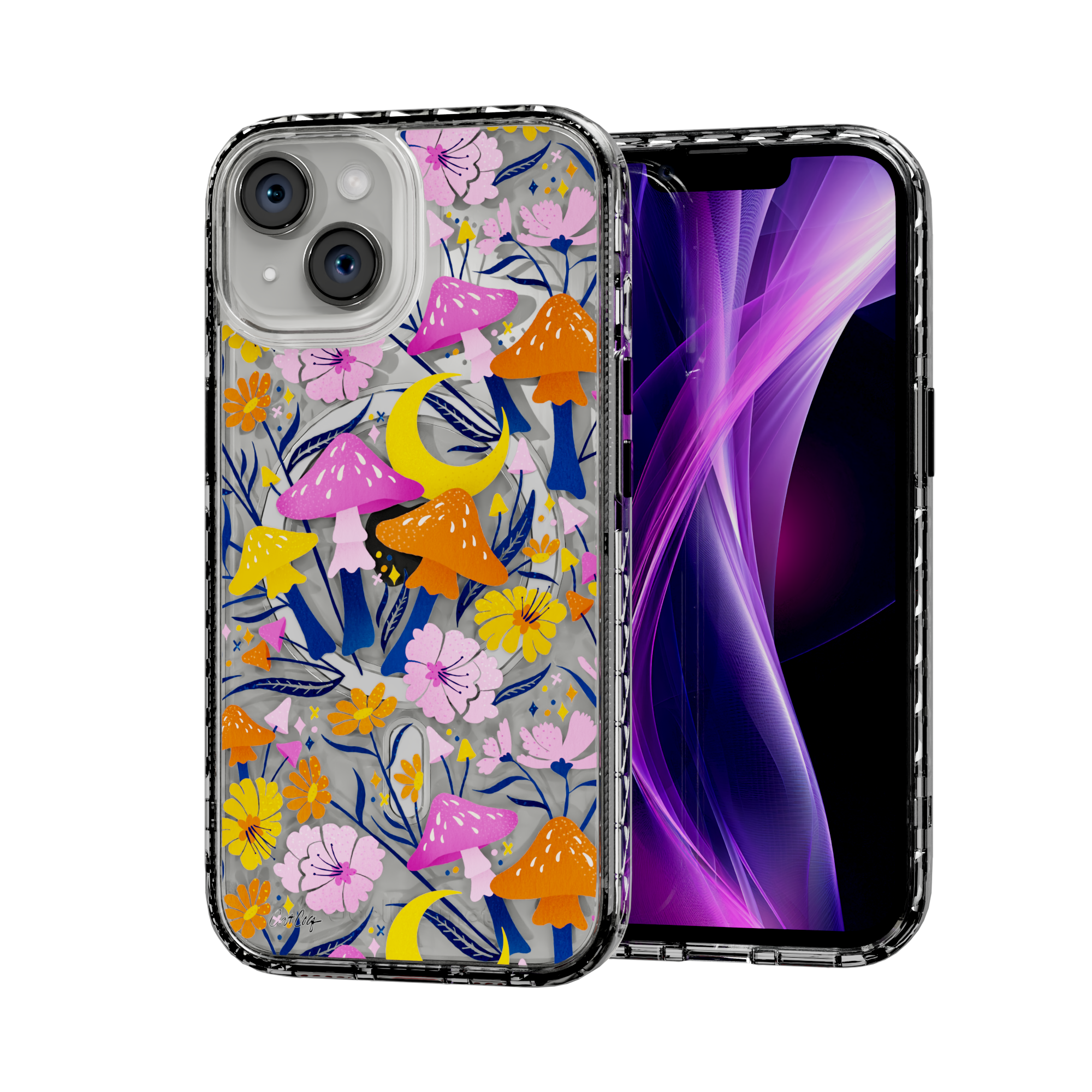 Blooms and Shrooms by CatCoq | iPhone 15 Series | MagSafe® Case iPhone 15 / Crystal Clear