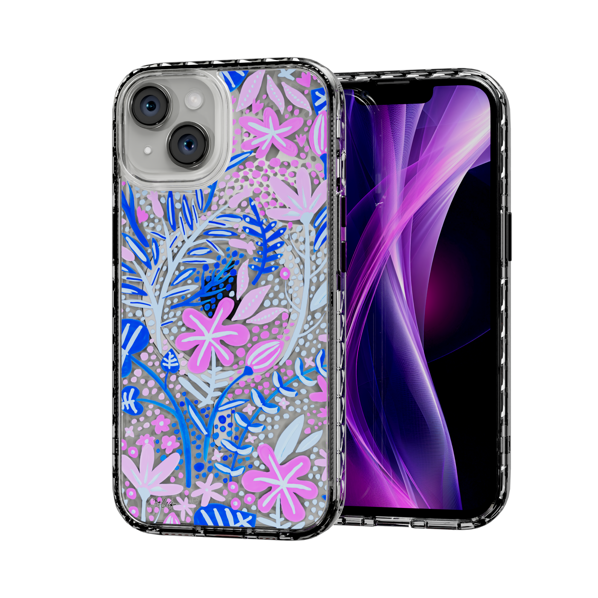 Garden Indigo by CatCoq | iPhone 15 Series | MagSafe® Case iPhone 15 / Crystal Clear