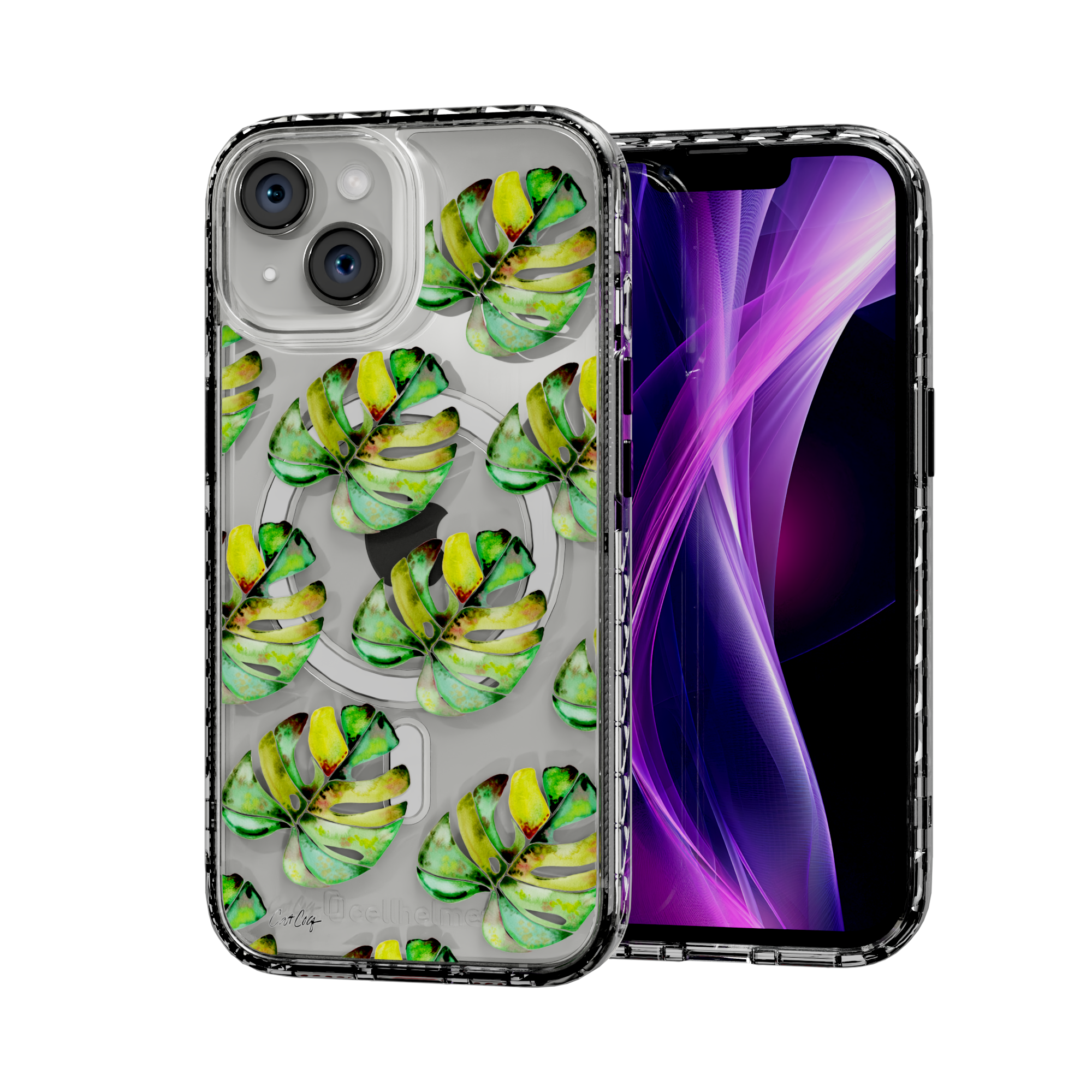 Green Monstera by CatCoq | iPhone 15 Series | MagSafe® Case iPhone 15 / Crystal Clear