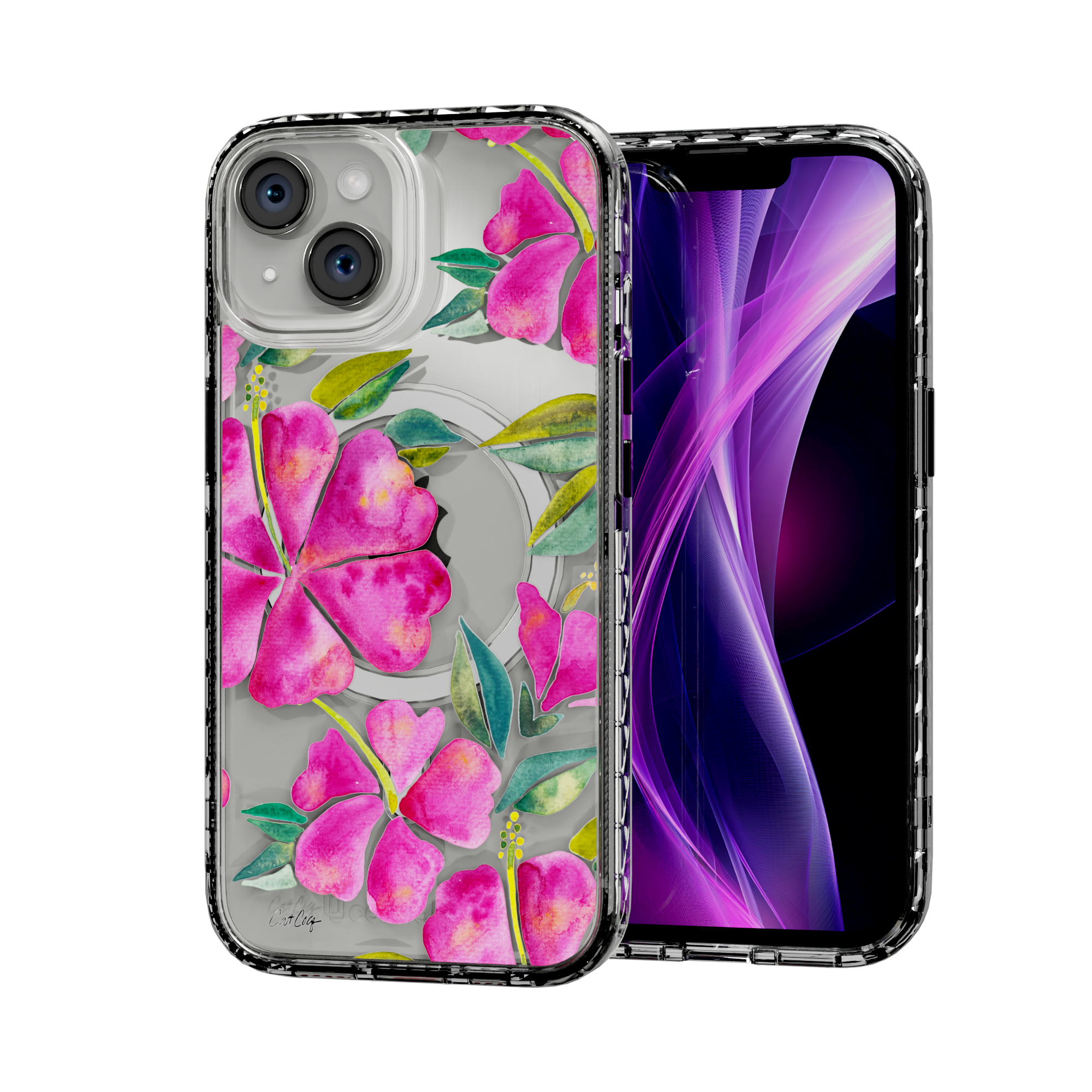 Hibiscus Bloom by CatCoq | iPhone 15 Series | MagSafe® Case iPhone 15 / Crystal Clear