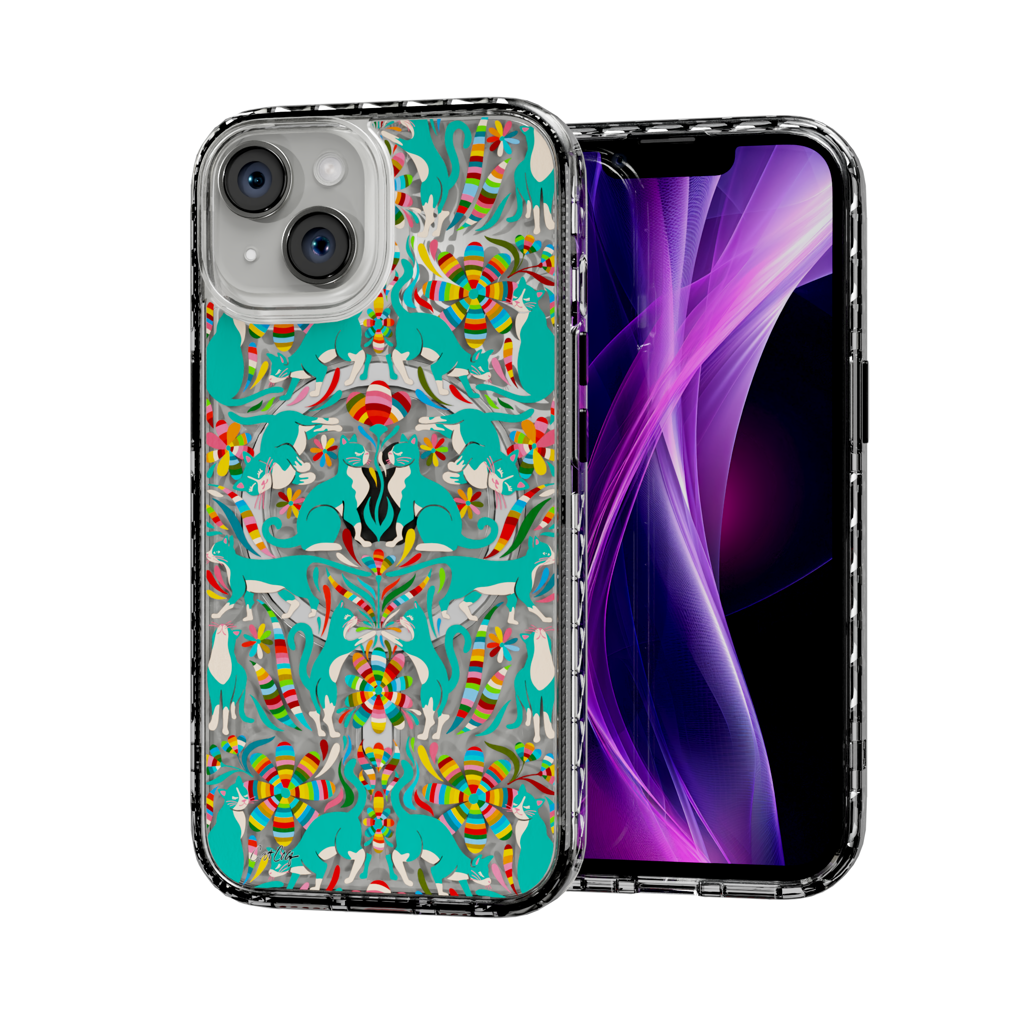 Otomi Cats by CatCoq | iPhone 15 Series | MagSafe® Case iPhone 15 / Crystal Clear