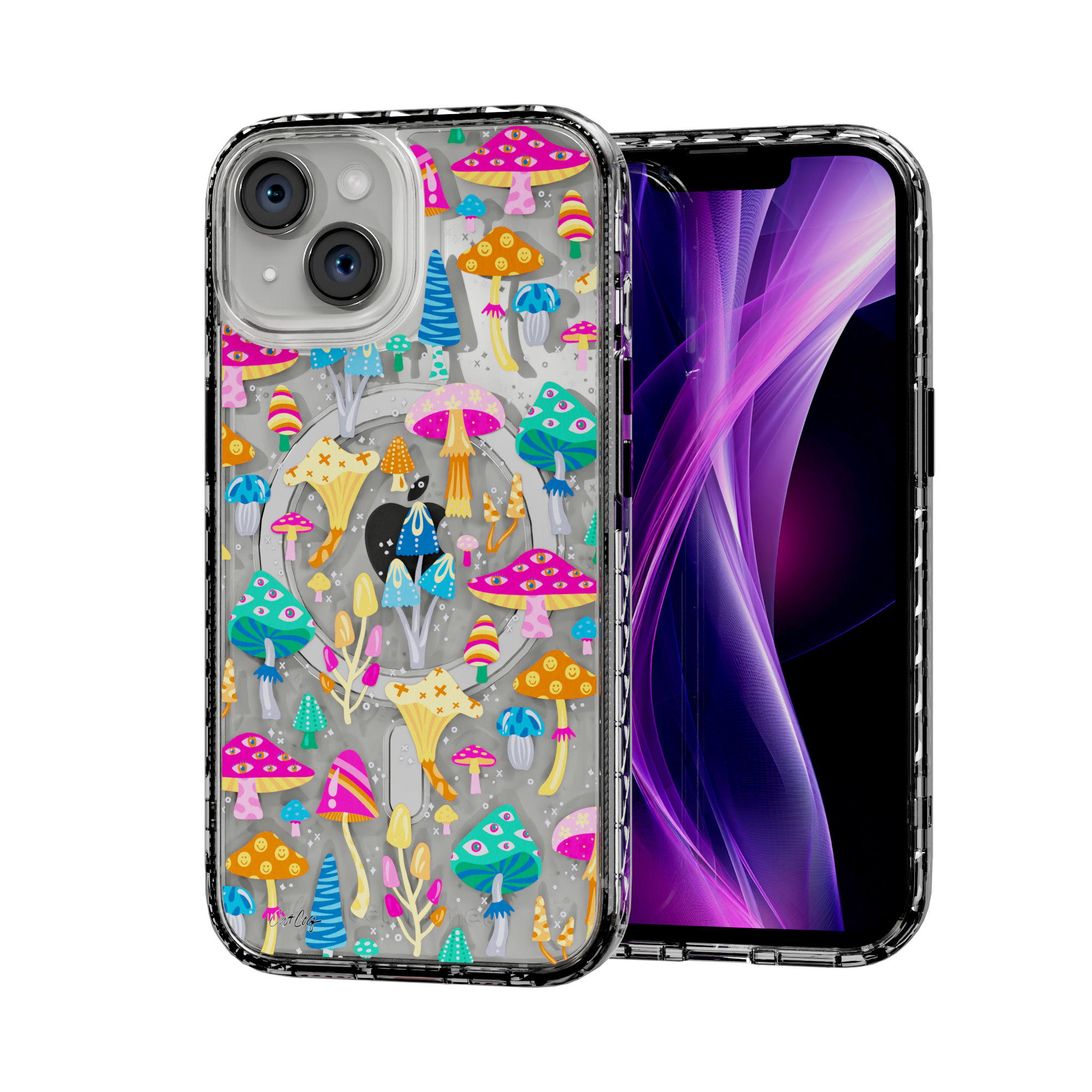 Mystic Mushrooms by CatCoq | iPhone 15 Series | MagSafe® Case iPhone 15 / Crystal Clear
