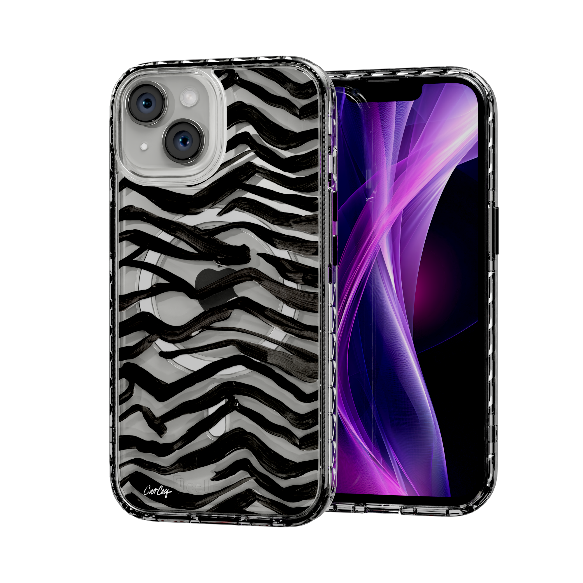 Zebra Black by CatCoq | iPhone 15 Series | MagSafe® Case iPhone 15 / Crystal Clear