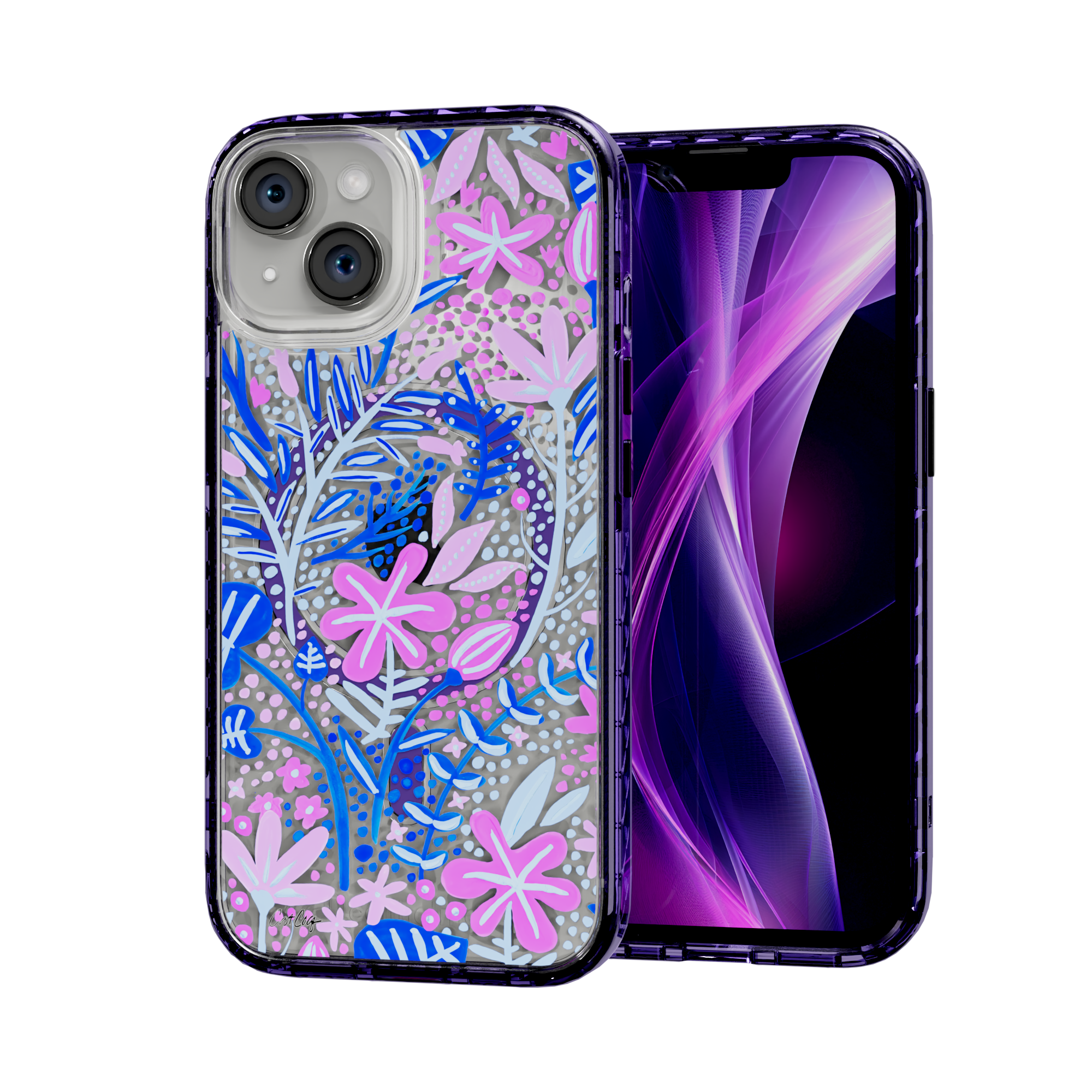 Garden Indigo by CatCoq | iPhone 15 Series | MagSafe® Case iPhone 15 / Midnight Lilac