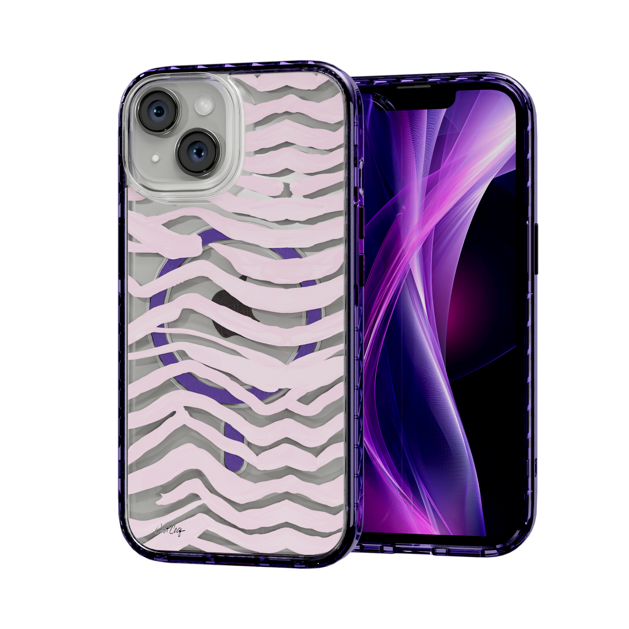 Zebra Blush by CatCoq | iPhone 15 Series | MagSafe® Case iPhone 15 / Midnight Lilac
