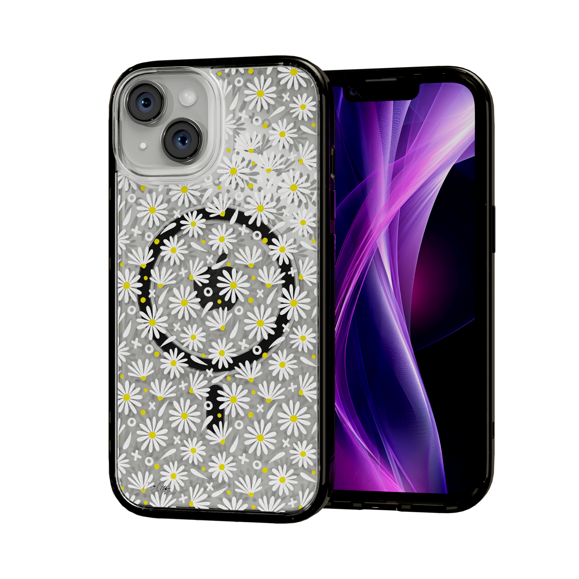 White Daisies by CatCoq | iPhone 15 Series | MagSafe® Case iPhone 15 / Onyx Black