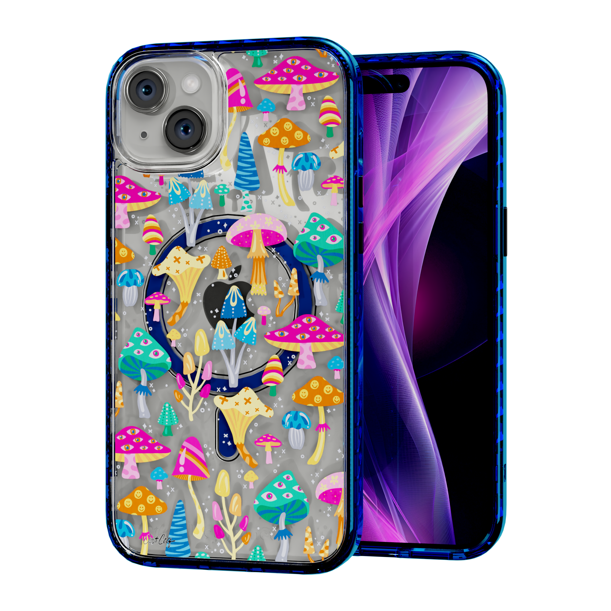 Mystic Mushrooms by CatCoq | iPhone 15 Series | MagSafe® Case iPhone 15 Plus / Bermuda Blue