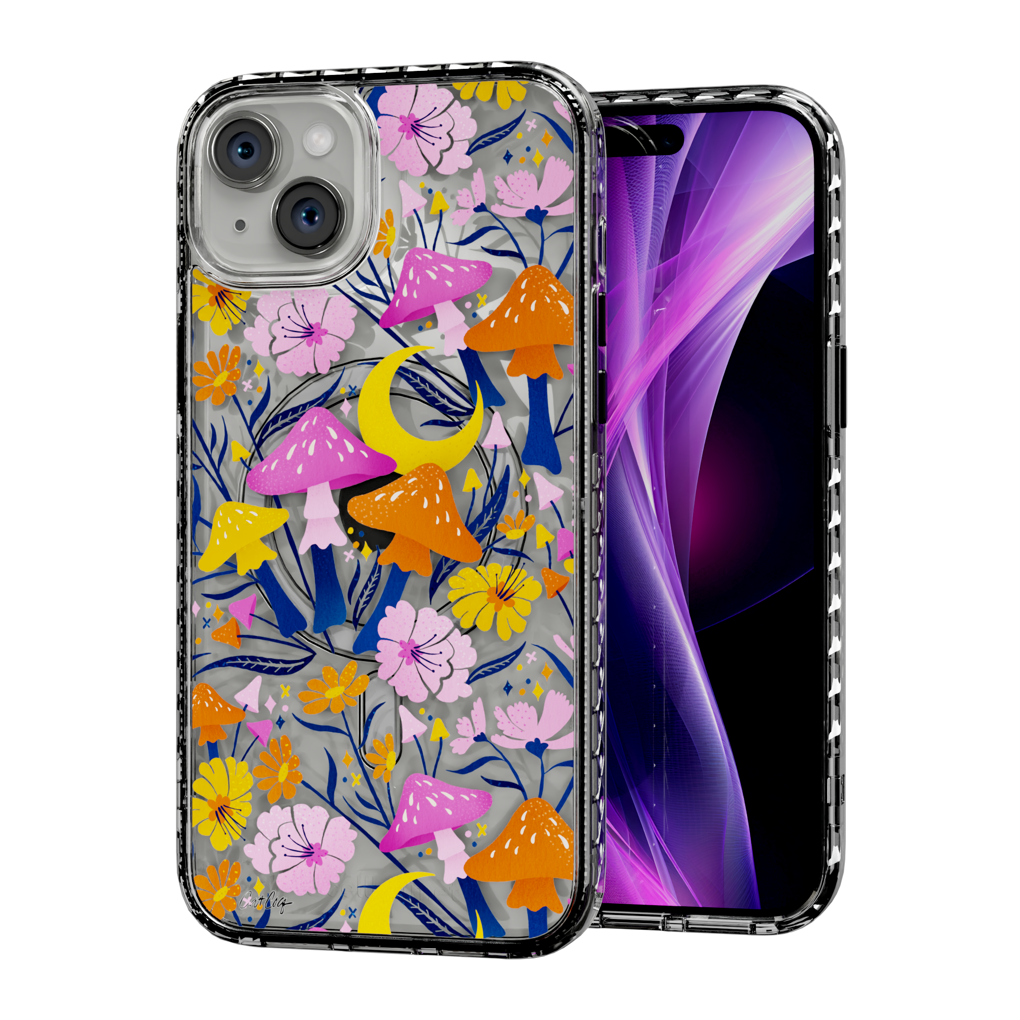 Blooms and Shrooms by CatCoq | iPhone 15 Series | MagSafe® Case iPhone 15 Plus / Crystal Clear