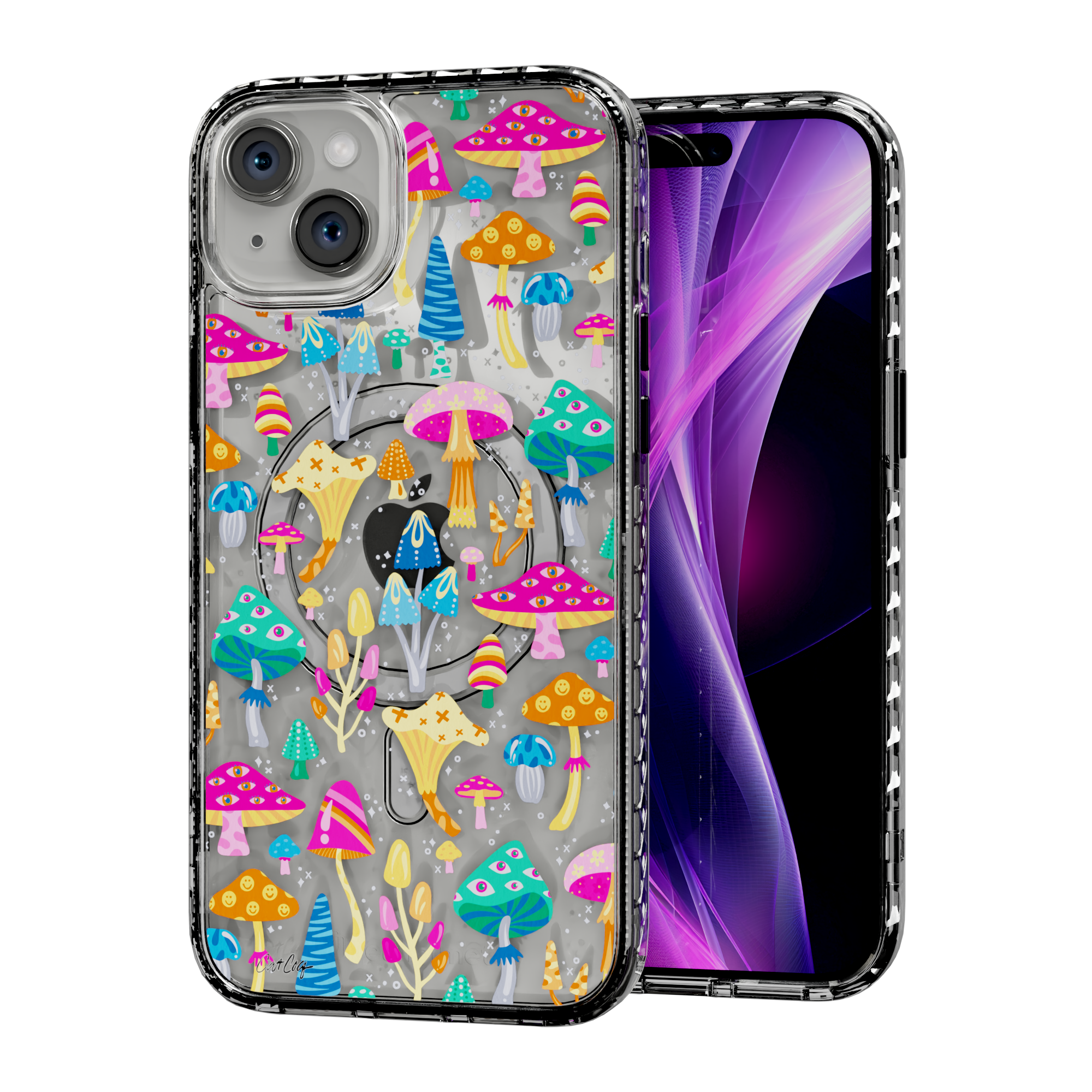 Mystic Mushrooms by CatCoq | iPhone 15 Series | MagSafe® Case iPhone 15 Plus / Crystal Clear