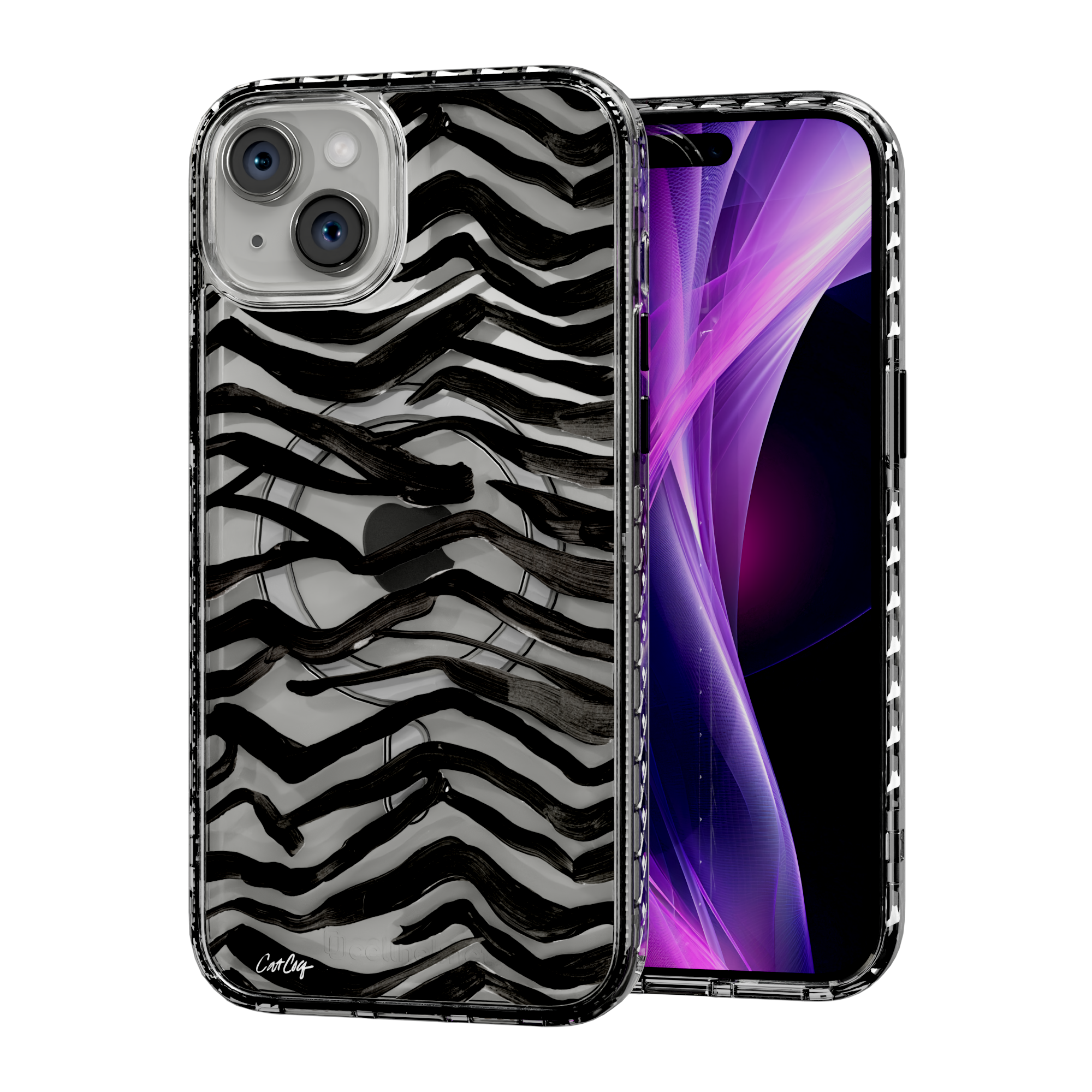 Zebra Black by CatCoq | iPhone 15 Series | MagSafe® Case iPhone 15 Plus / Crystal Clear
