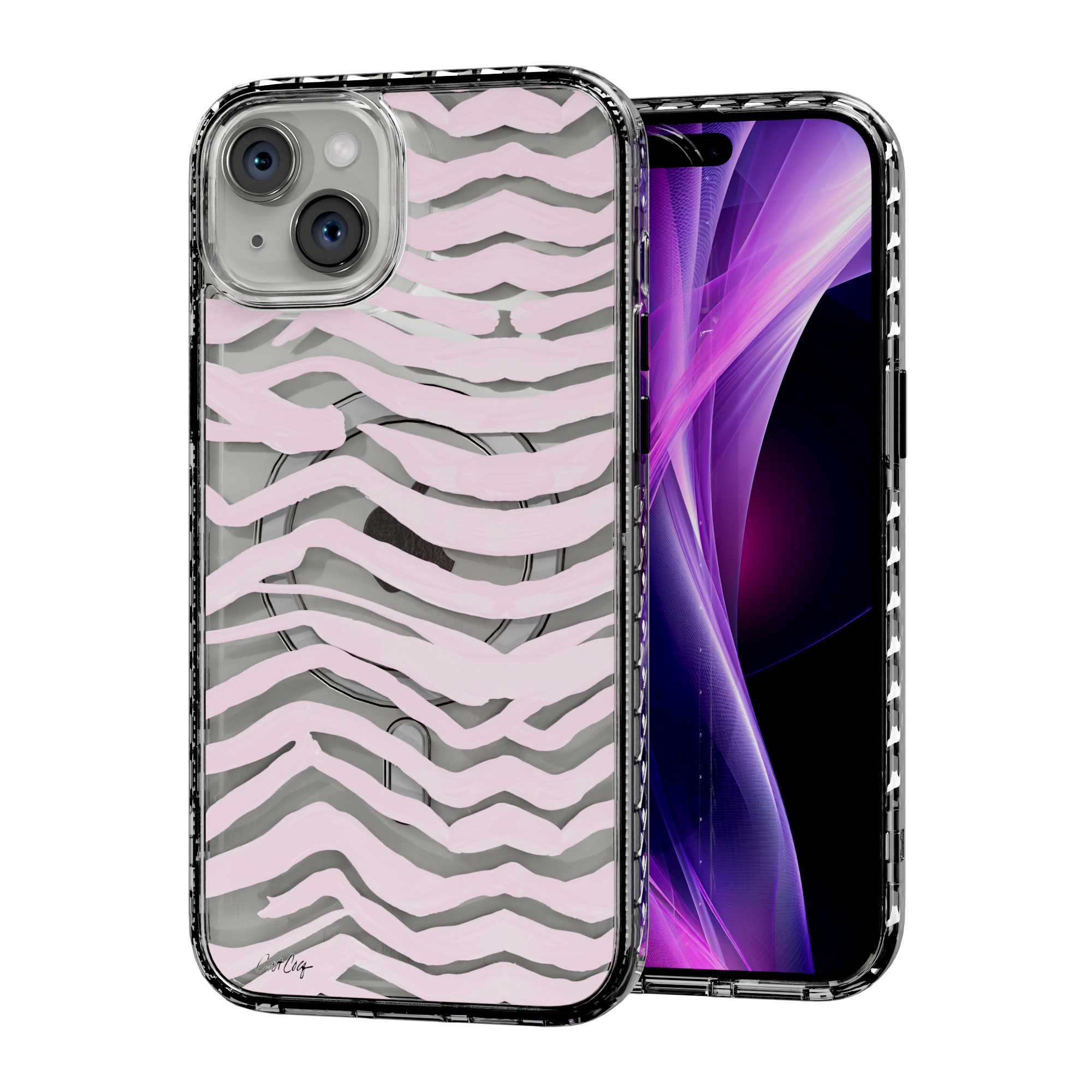 Zebra Blush by CatCoq | iPhone 15 Series | MagSafe® Case iPhone 15 Plus / Crystal Clear