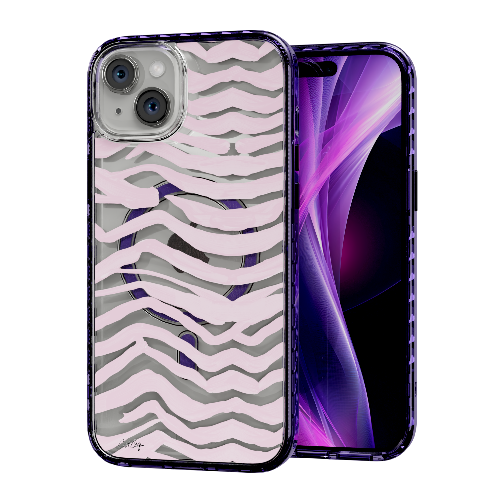 Zebra Blush by CatCoq | iPhone 15 Series | MagSafe® Case iPhone 15 Plus / Midnight Lilac