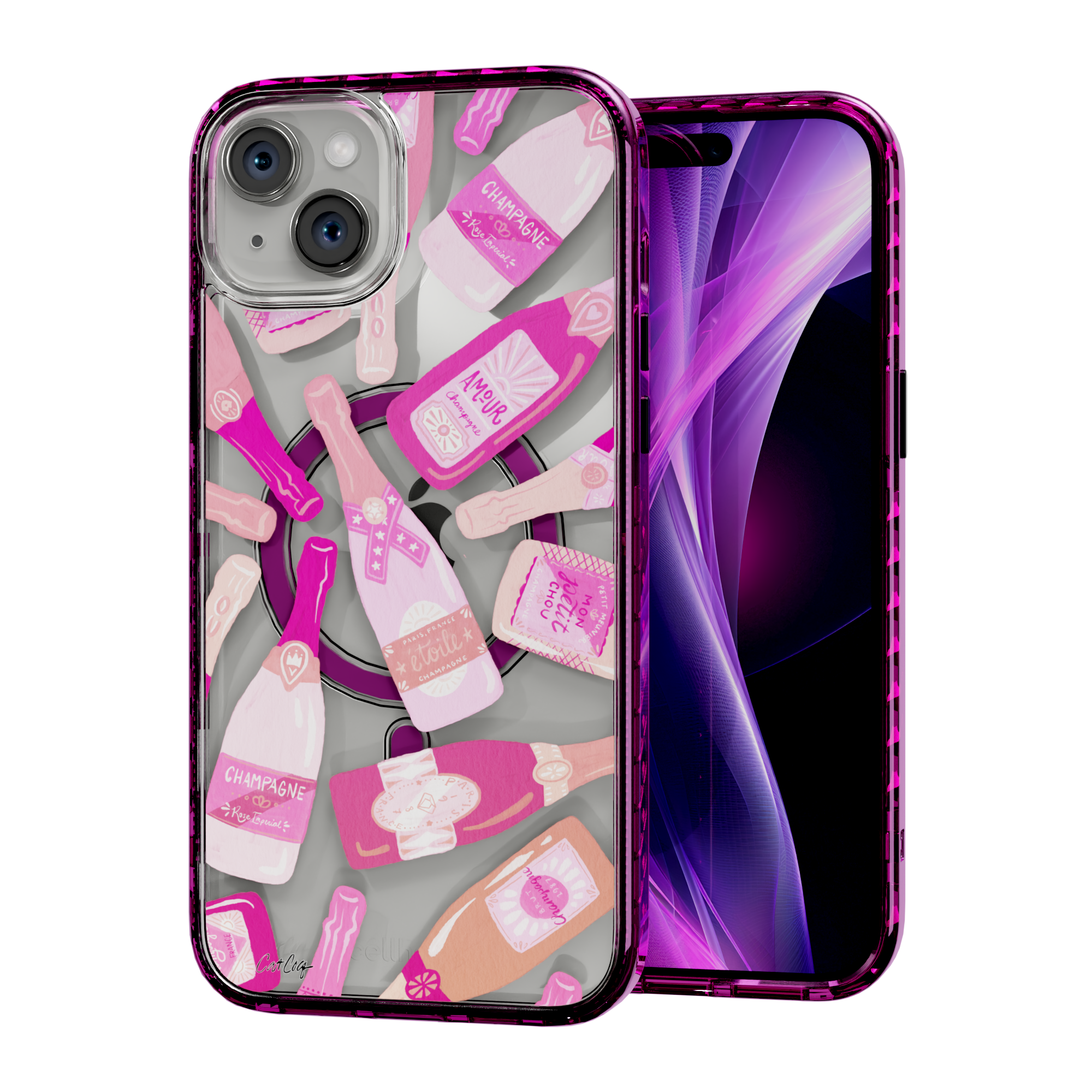 French Champagne by CatCoq | iPhone 15 Series | MagSafe® Case iPhone 15 Plus / Vivid Magenta
