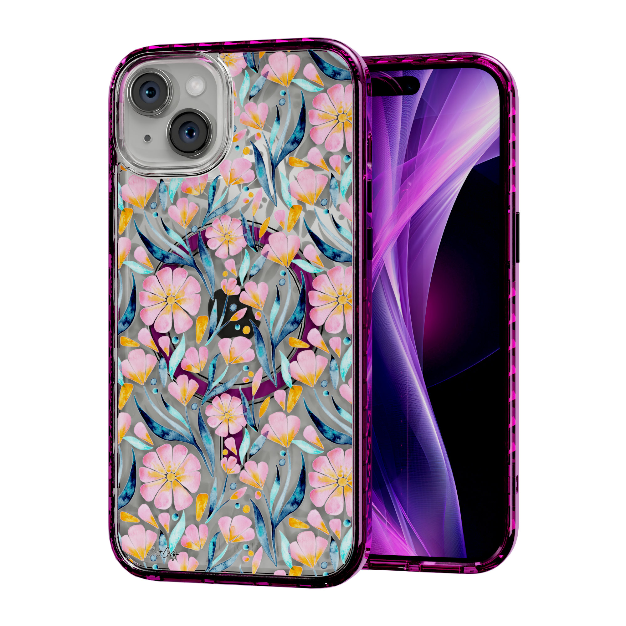 Sweet Florals by CatCoq | iPhone 15 Series | MagSafe® Case iPhone 15 Plus / Vivid Magenta