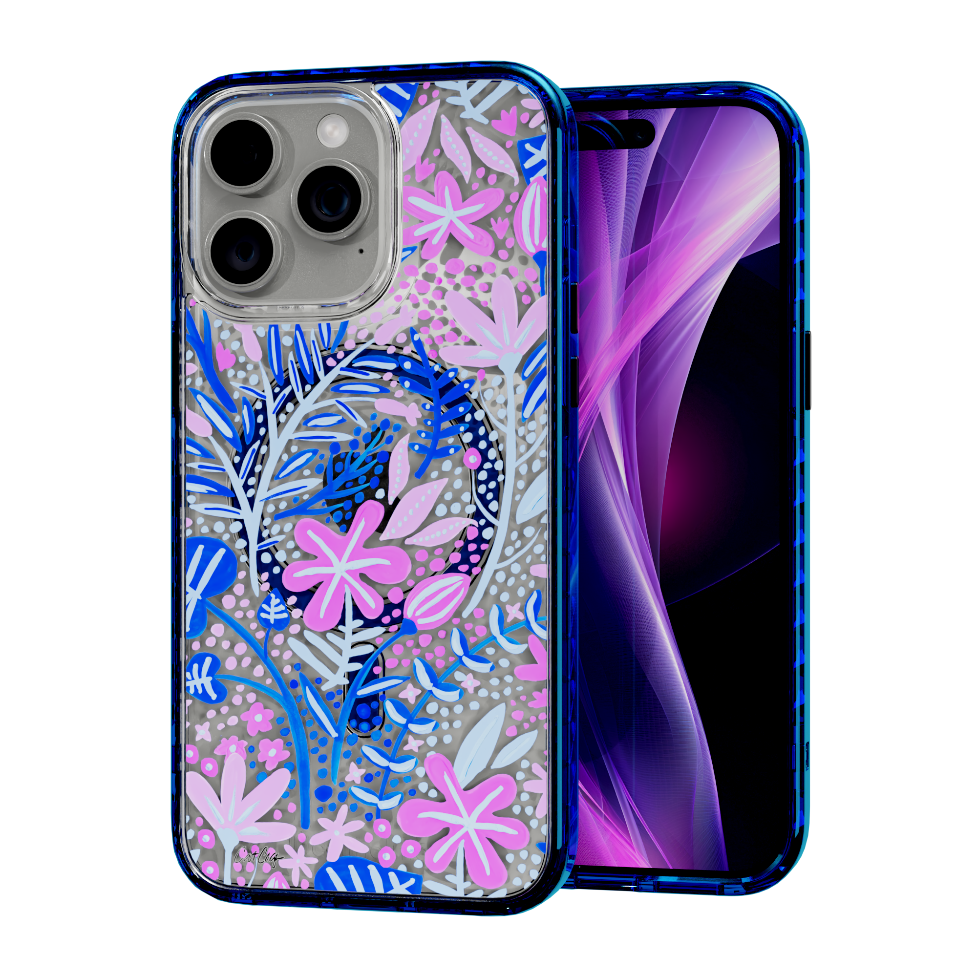 Garden Indigo by CatCoq | iPhone 15 Series | MagSafe® Case iPhone 15 Pro Max / Bermuda Blue