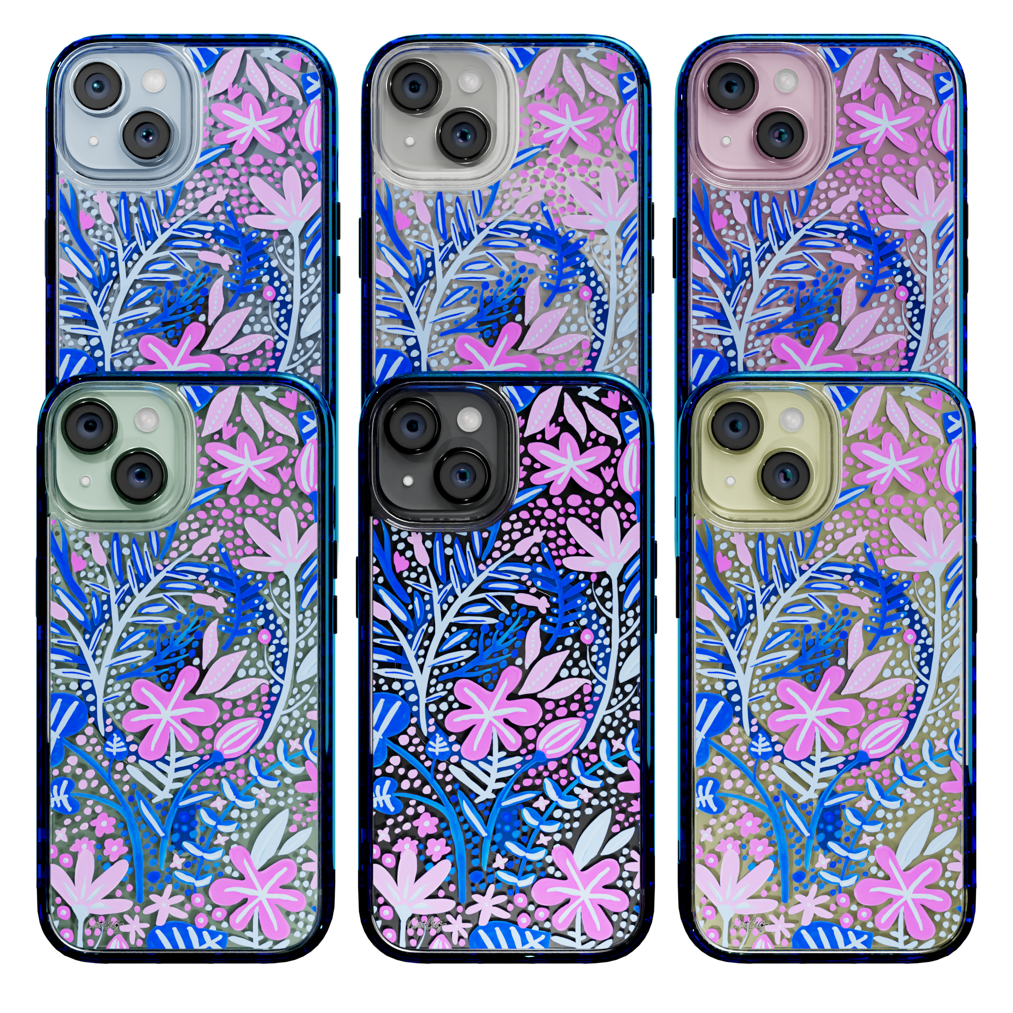 Garden Indigo by CatCoq | iPhone 15 Series | MagSafe® Case iPhone 15 Pro Max / Bermuda Blue