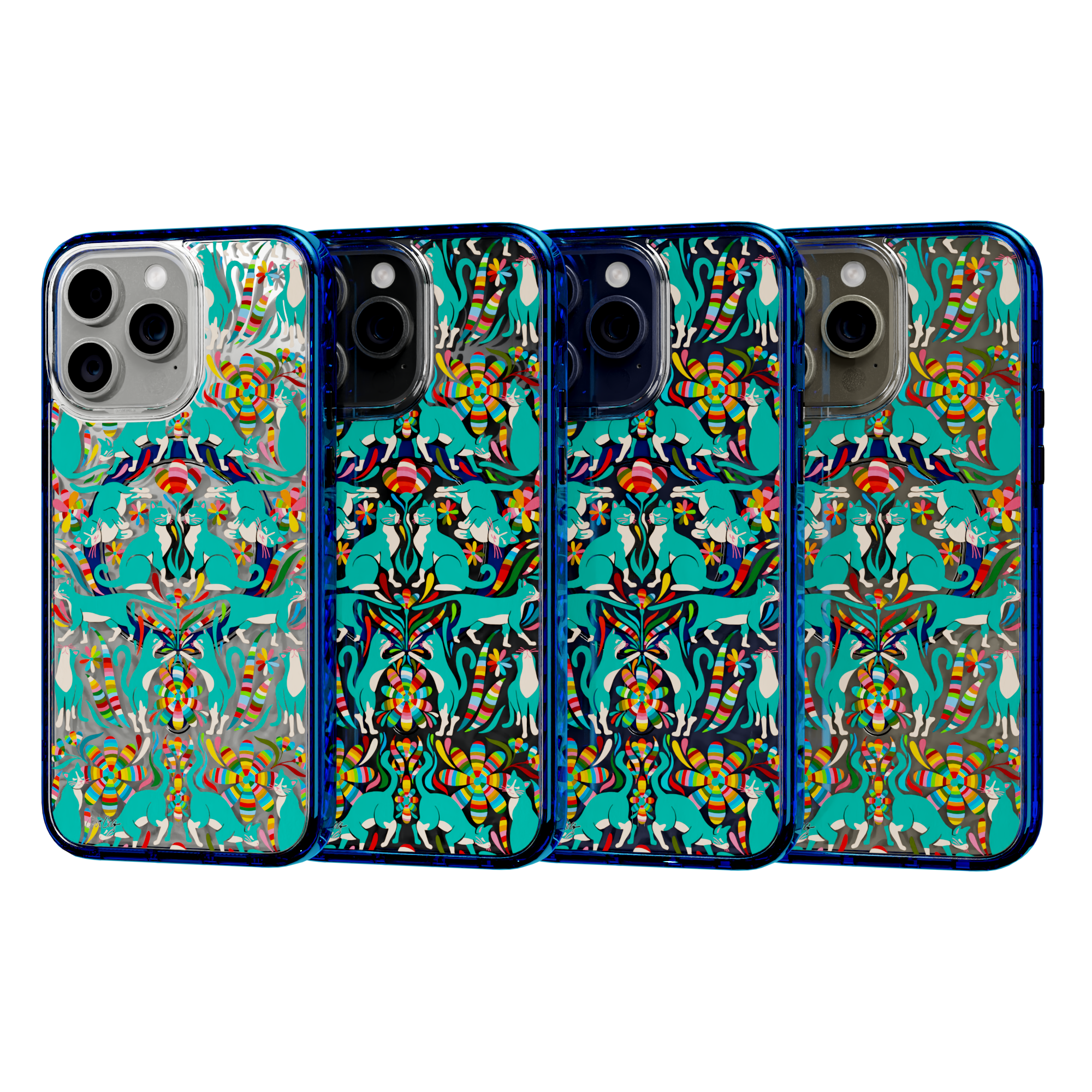 Otomi Cats by CatCoq | iPhone 15 Series | MagSafe® Case iPhone 15 Pro Max / Bermuda Blue