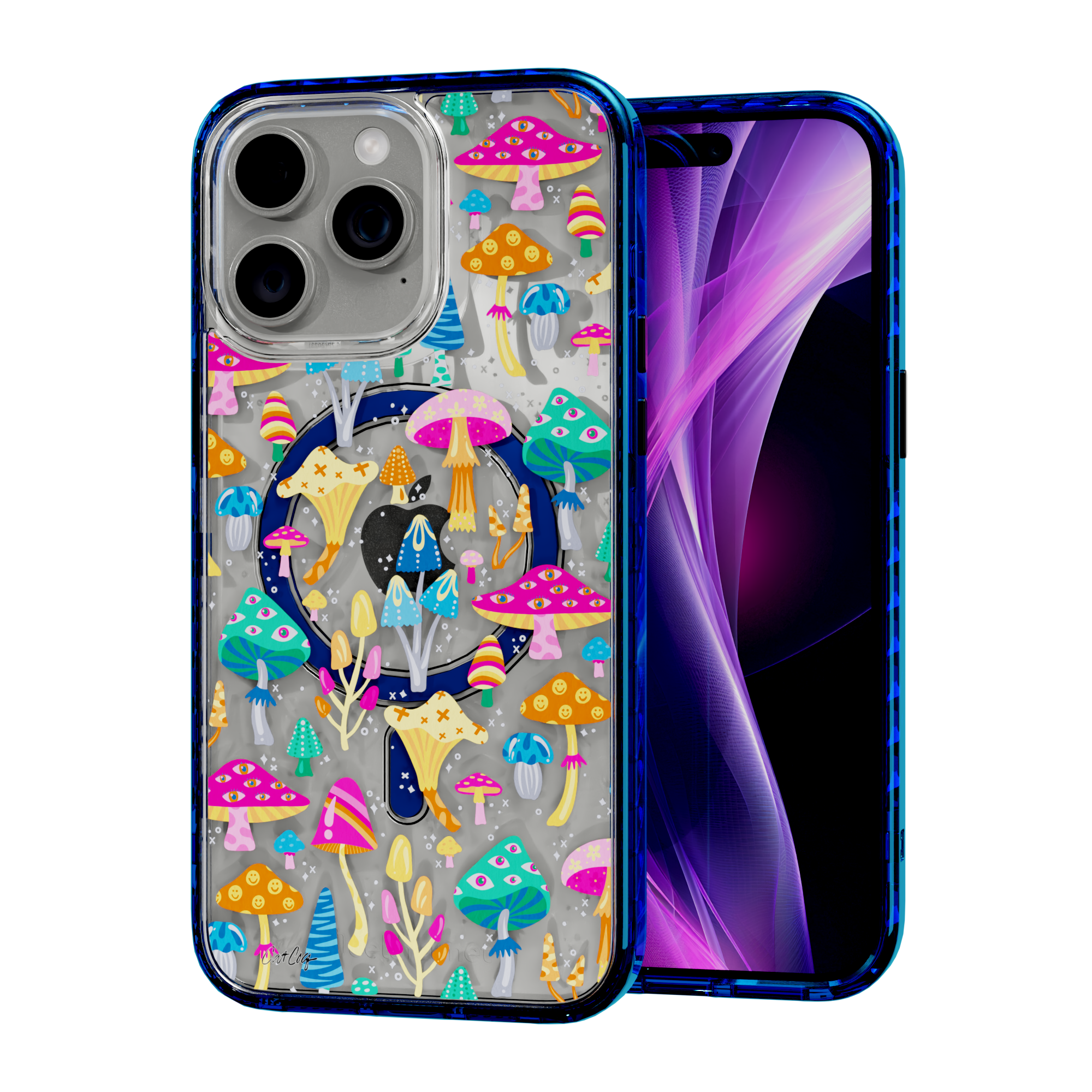 Mystic Mushrooms by CatCoq | iPhone 15 Series | MagSafe® Case iPhone 15 Pro Max / Bermuda Blue
