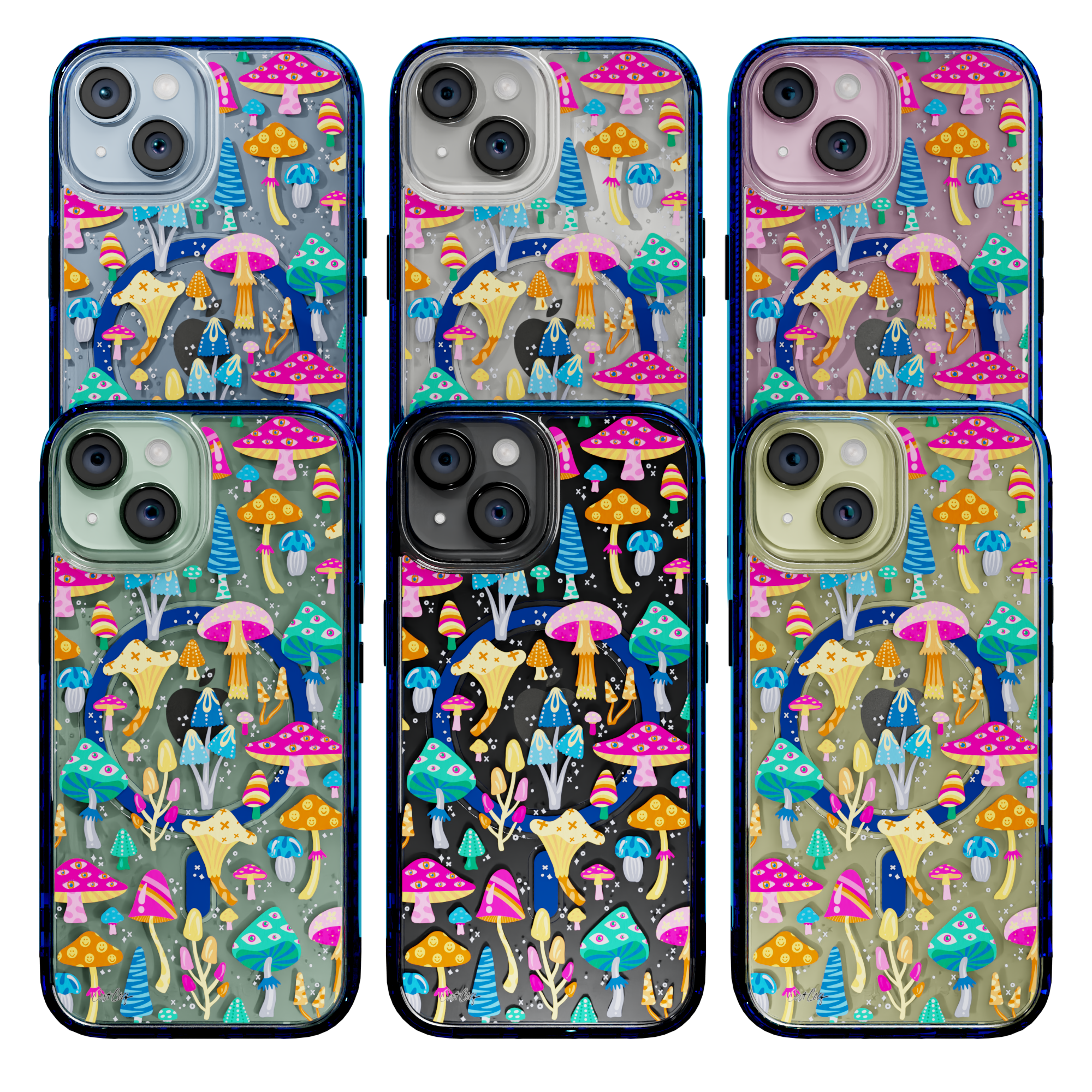 Mystic Mushrooms by CatCoq | iPhone 15 Series | MagSafe® Case iPhone 15 Pro Max / Bermuda Blue