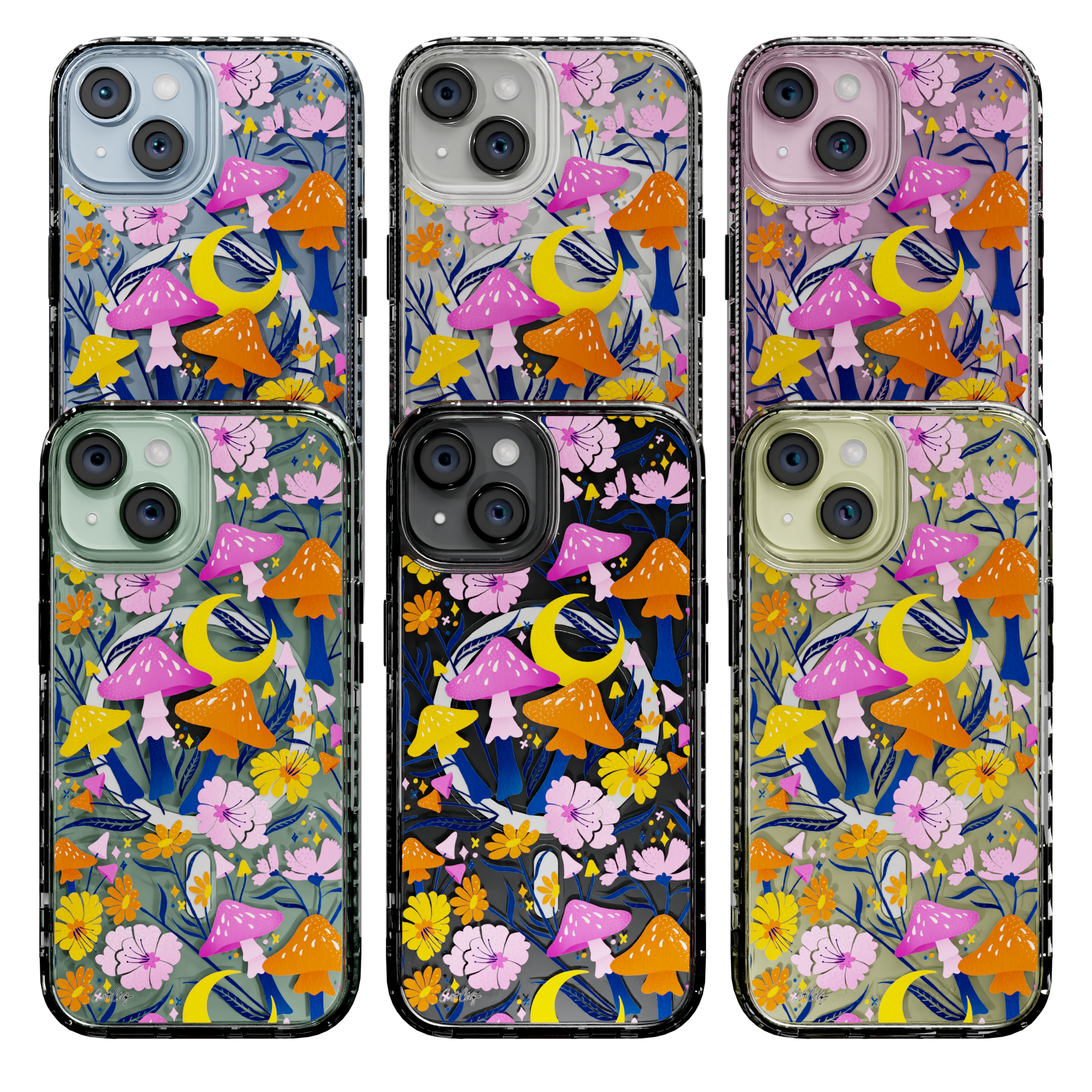 Blooms and Shrooms by CatCoq | iPhone 15 Series | MagSafe® Case iPhone 15 Pro Max / Crystal Clear