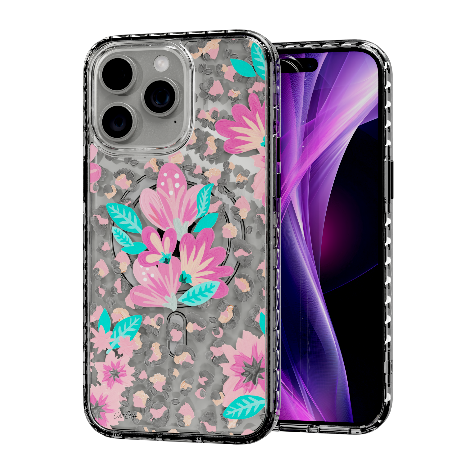 Floral Leopard by CatCoq | iPhone 15 Series | MagSafe® Case iPhone 15 Pro Max / Crystal Clear