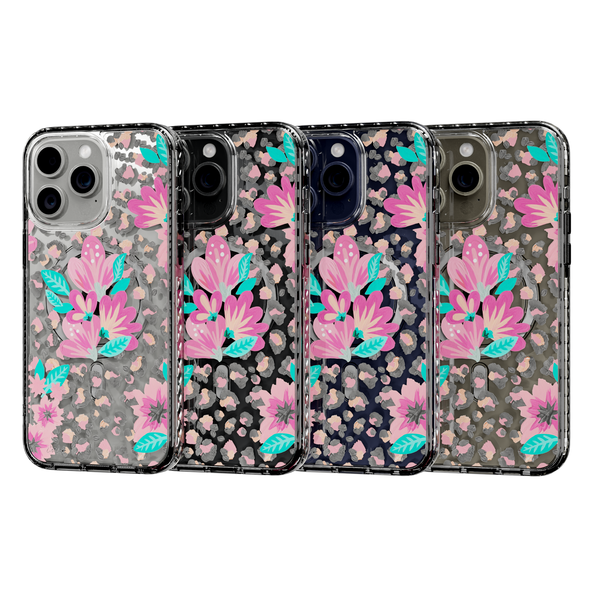 Floral Leopard by CatCoq | iPhone 15 Series | MagSafe® Case iPhone 15 Pro Max / Crystal Clear