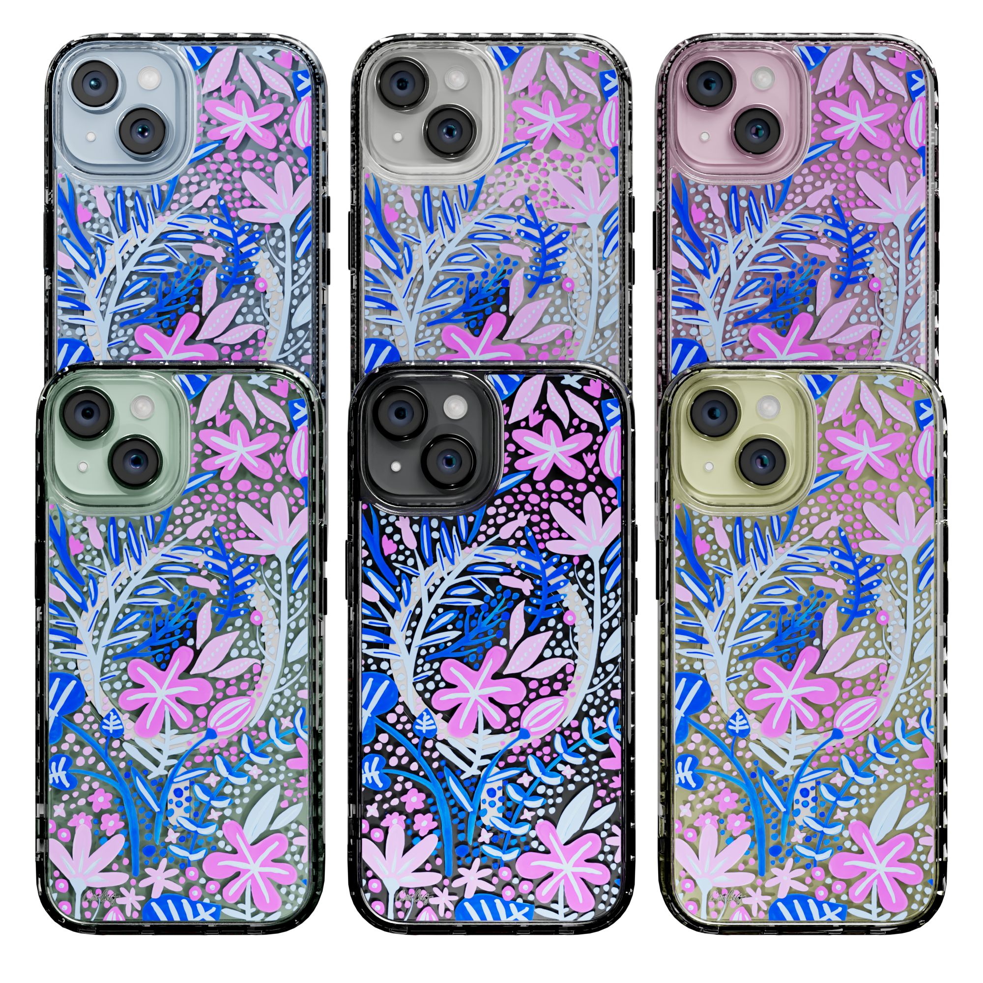 Garden Indigo by CatCoq | iPhone 15 Series | MagSafe® Case iPhone 15 Pro Max / Crystal Clear