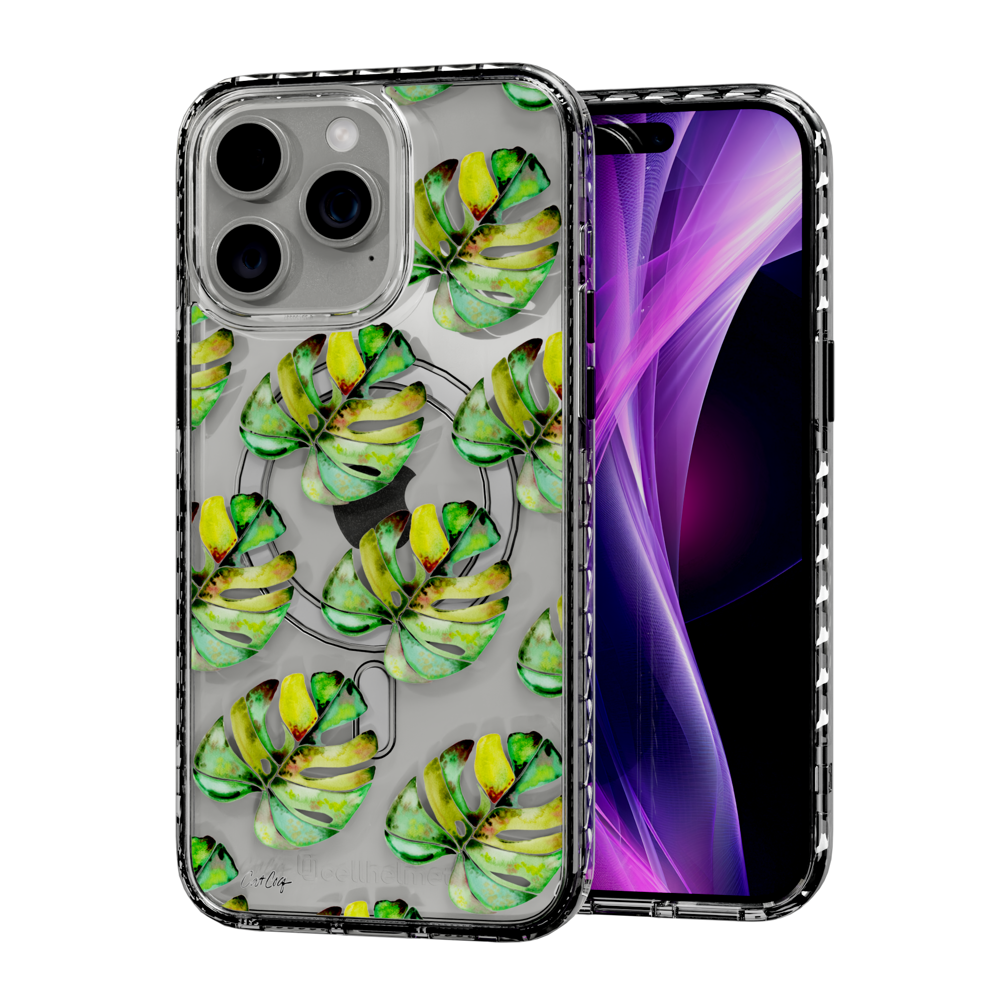 Green Monstera by CatCoq | iPhone 15 Series | MagSafe® Case iPhone 15 Pro Max / Crystal Clear