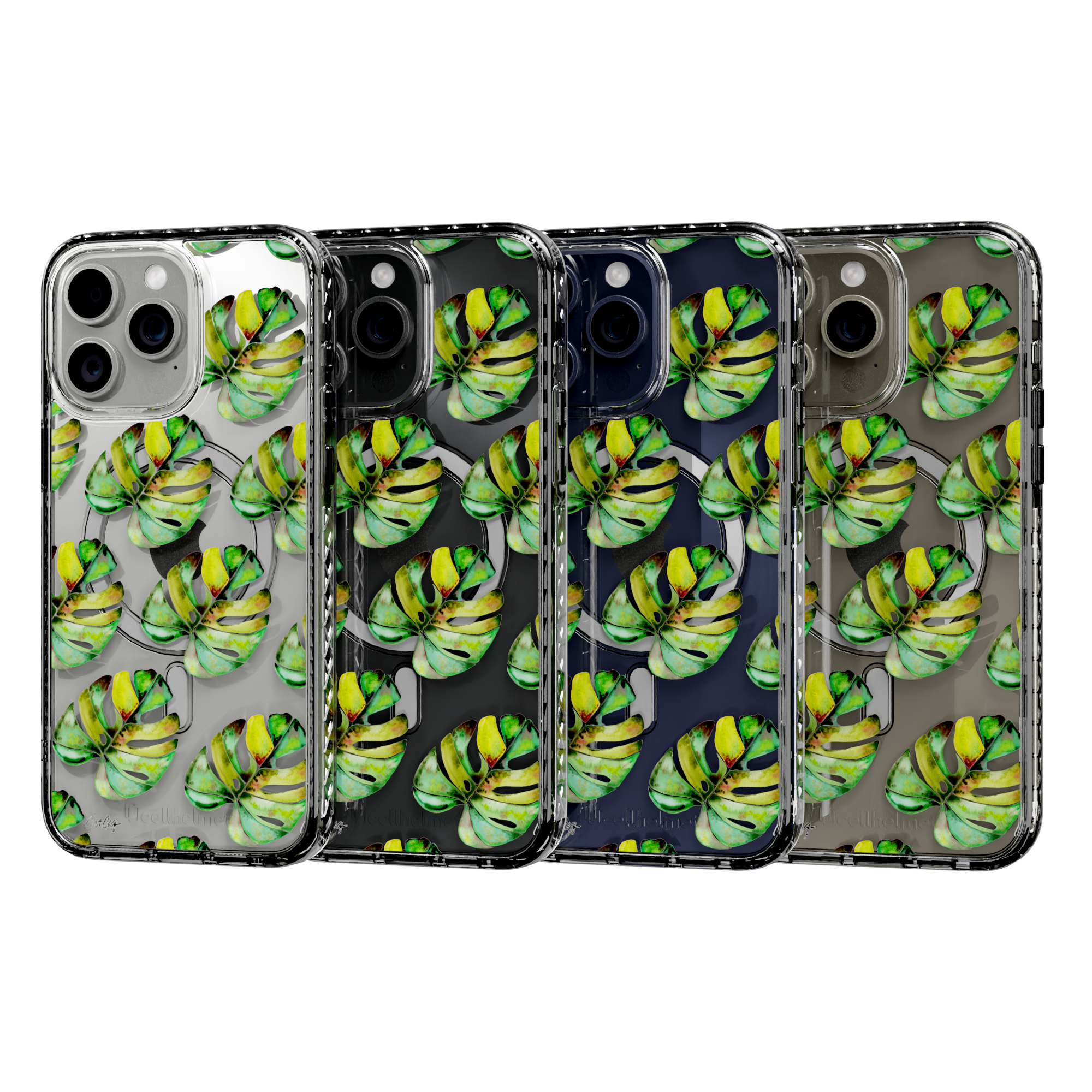 Green Monstera by CatCoq | iPhone 15 Series | MagSafe® Case iPhone 15 Pro Max / Crystal Clear