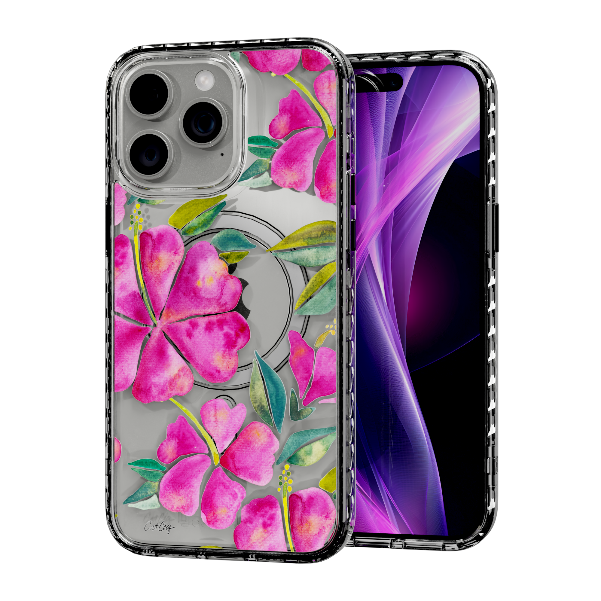 Hibiscus Bloom by CatCoq | iPhone 15 Series | MagSafe® Case iPhone 15 Pro Max / Crystal Clear