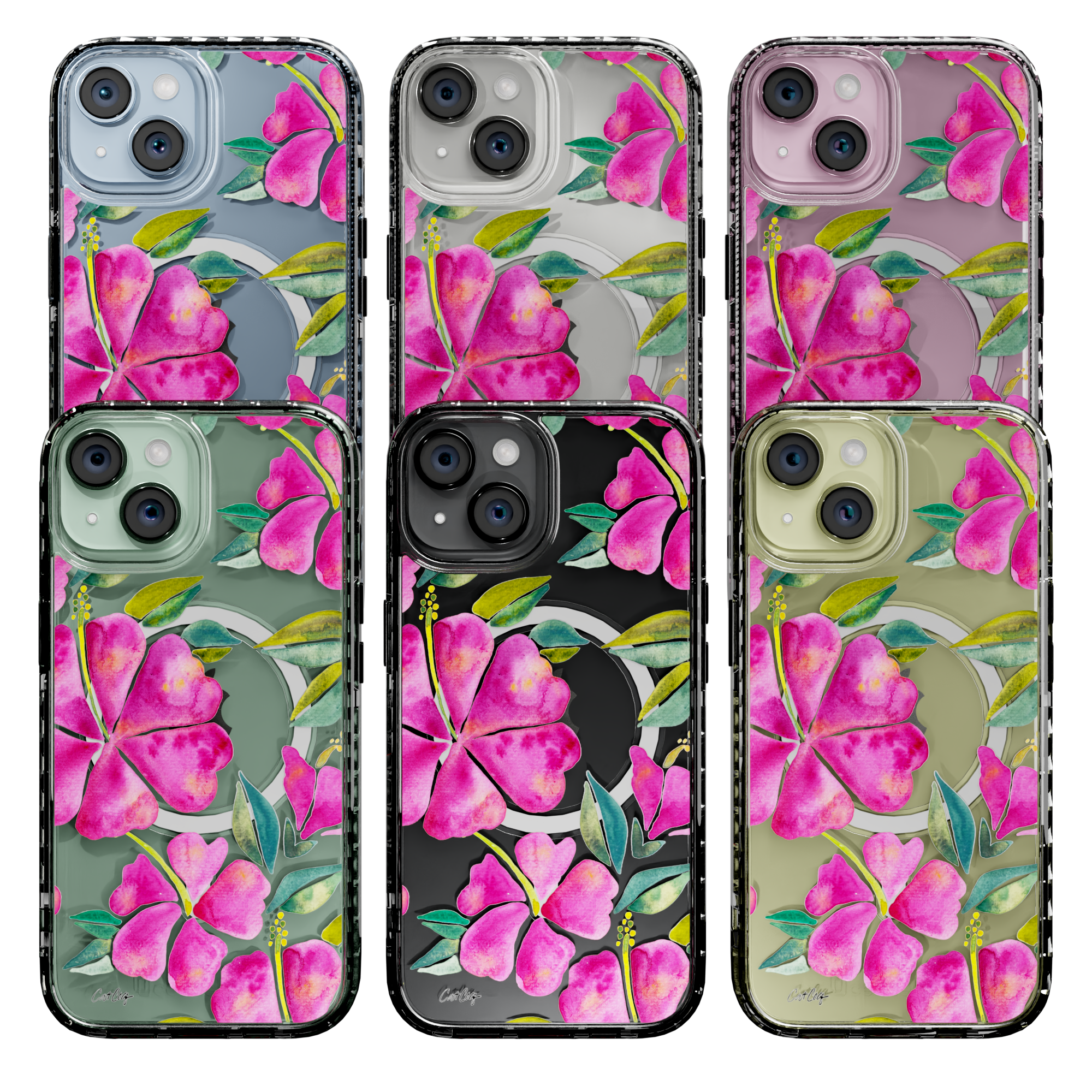 Hibiscus Bloom by CatCoq | iPhone 15 Series | MagSafe® Case iPhone 15 Pro Max / Crystal Clear