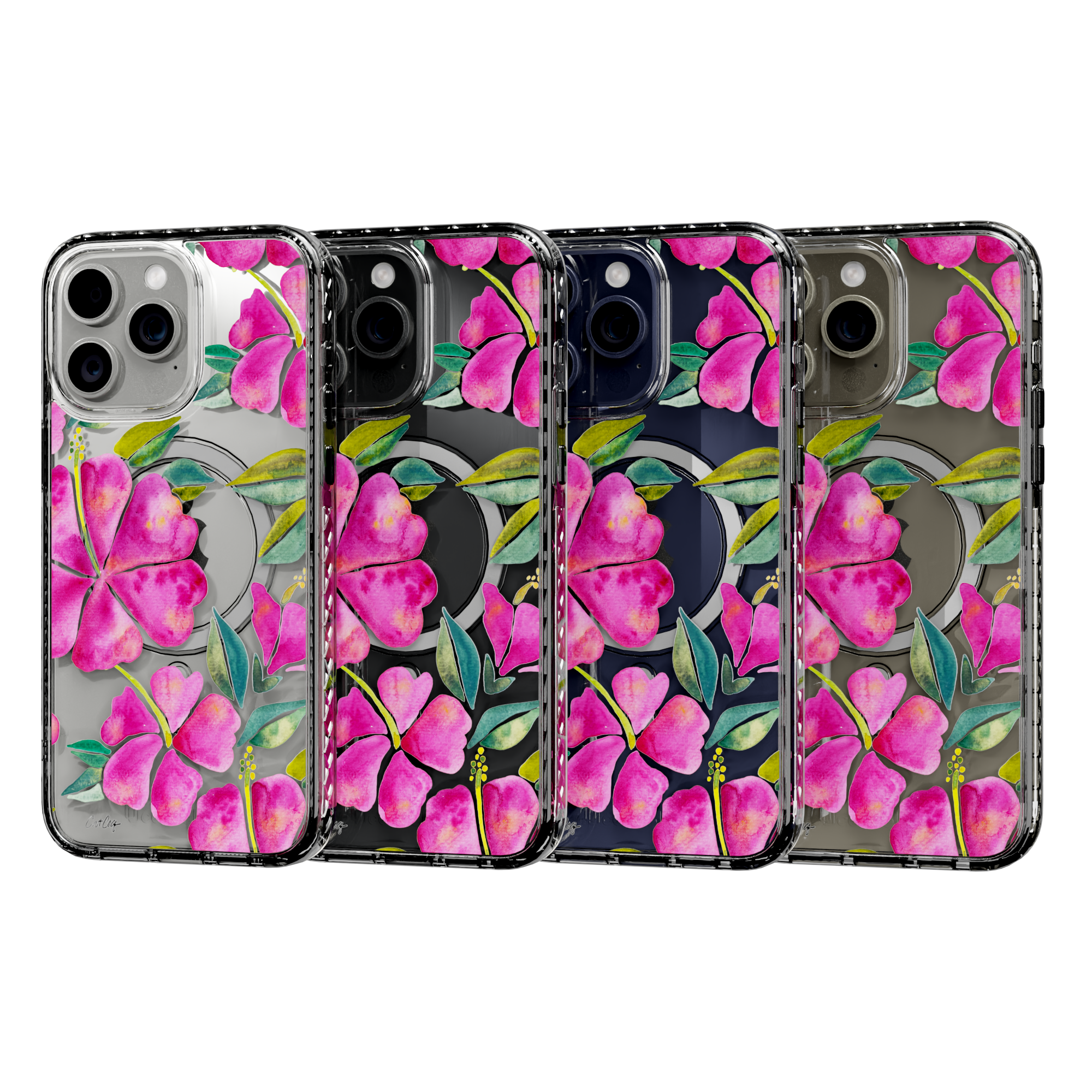 Hibiscus Bloom by CatCoq | iPhone 15 Series | MagSafe® Case iPhone 15 Pro Max / Crystal Clear
