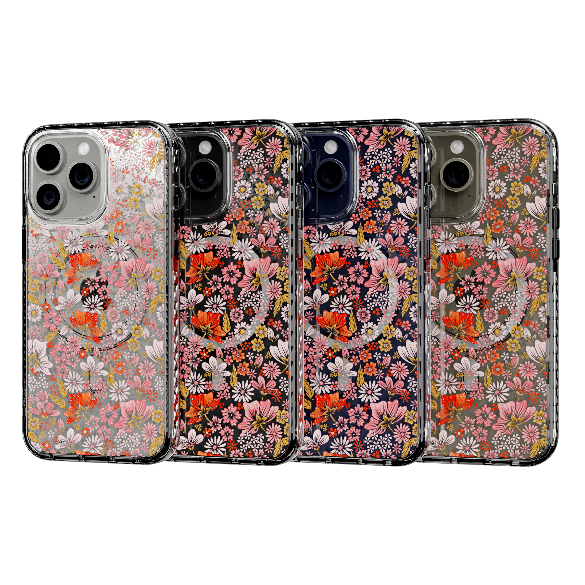 Retro Flower by CatCoq | iPhone 15 Series | MagSafe® Case iPhone 15 Pro Max / Crystal Clear