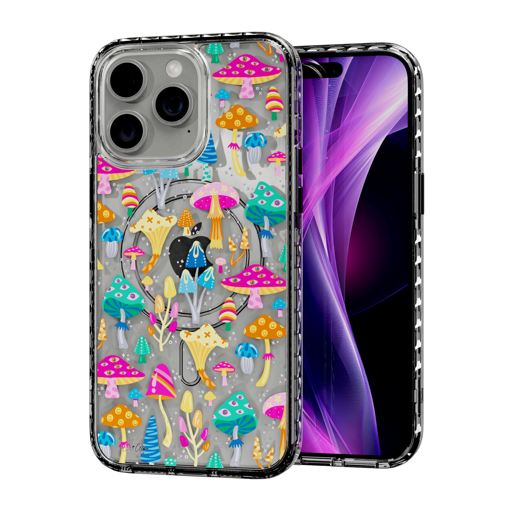 Mystic Mushrooms by CatCoq | iPhone 15 Series | MagSafe® Case iPhone 15 Pro Max / Crystal Clear