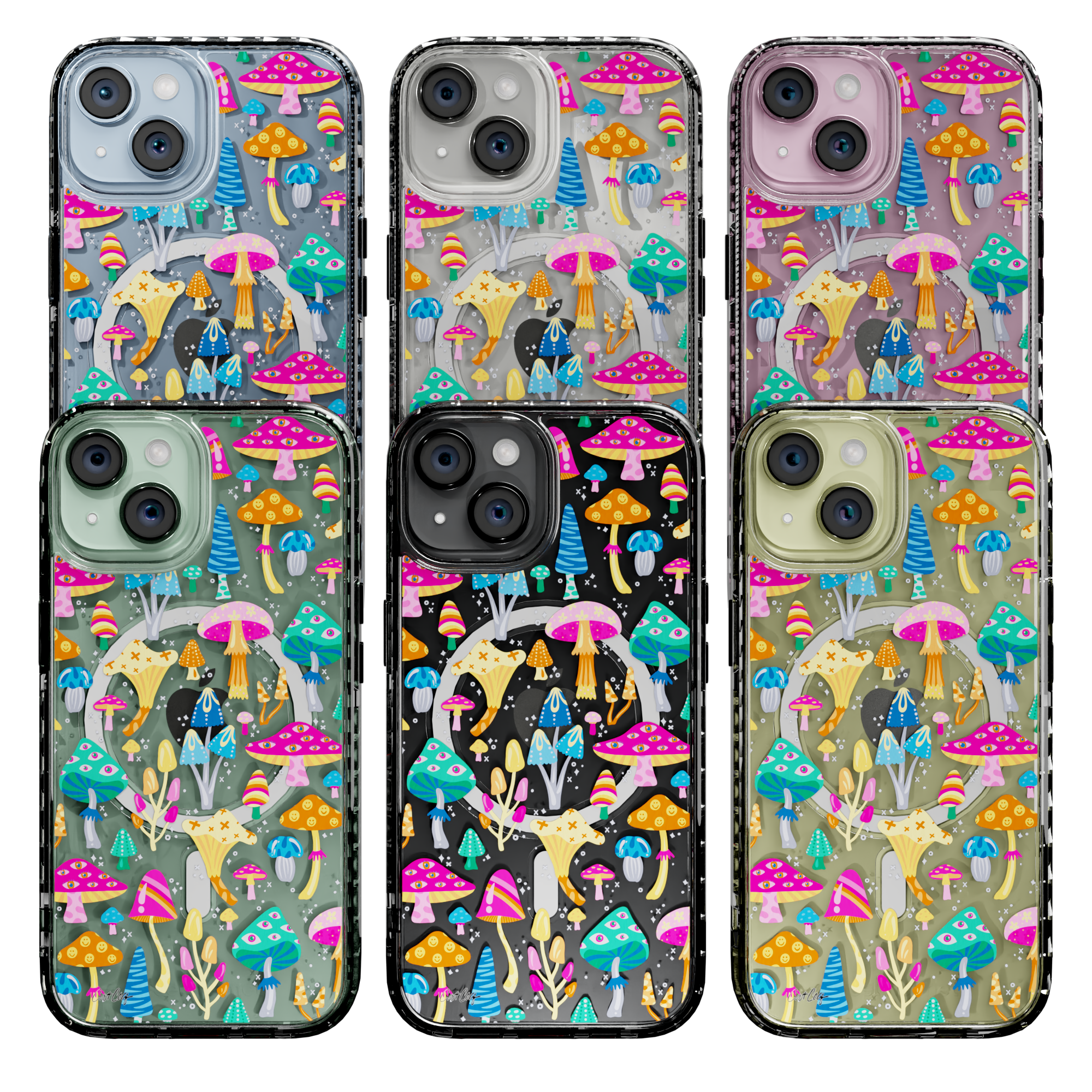 Mystic Mushrooms by CatCoq | iPhone 15 Series | MagSafe® Case iPhone 15 Pro Max / Crystal Clear