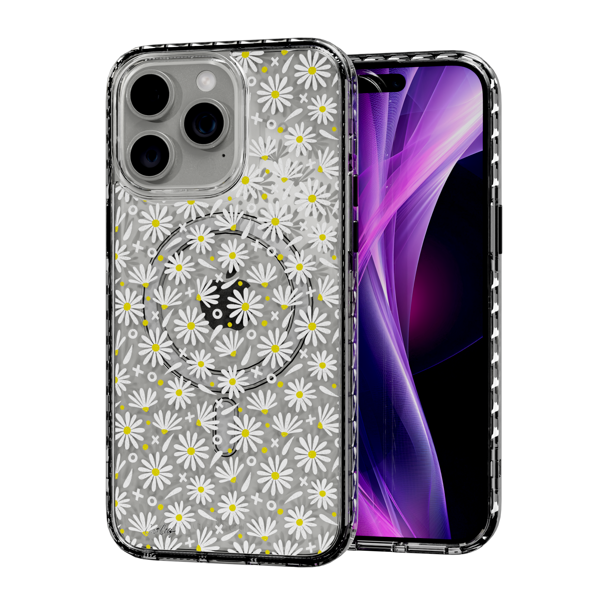 White Daisies by CatCoq | iPhone 15 Series | MagSafe® Case iPhone 15 Pro Max / Crystal Clear