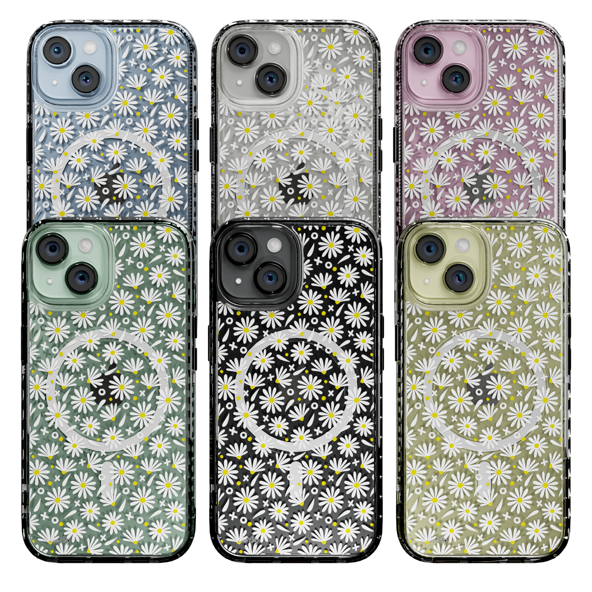 White Daisies by CatCoq | iPhone 15 Series | MagSafe® Case iPhone 15 Pro Max / Crystal Clear